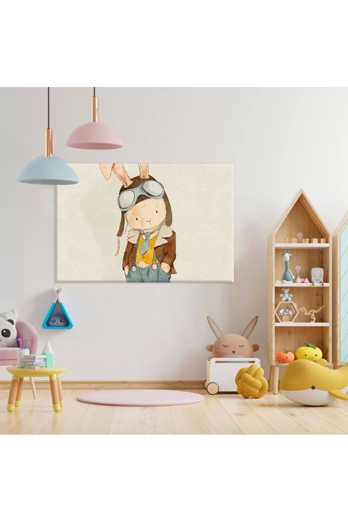 VOGLOO Tavşan Oyun Odası Kanvas Tablo