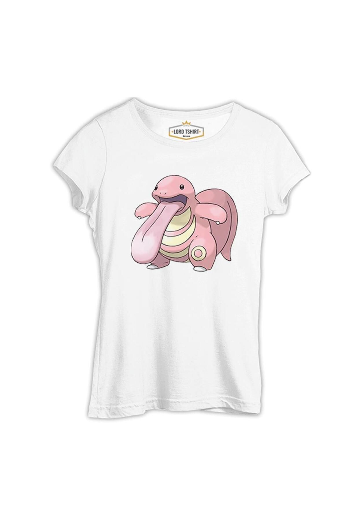 Lord T-Shirt Pokemon - Lickitung Beyaz Kadın Tshirt