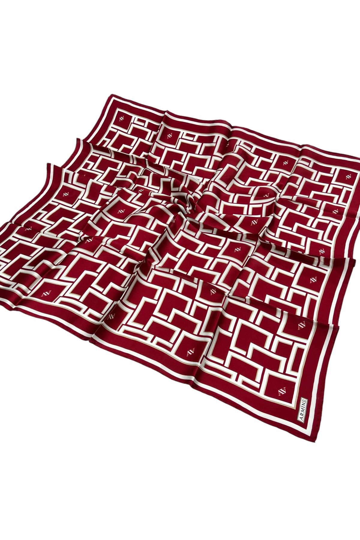 Armine İpek Eşarp 2024 Yaz - 9132-11 Bordo Sura