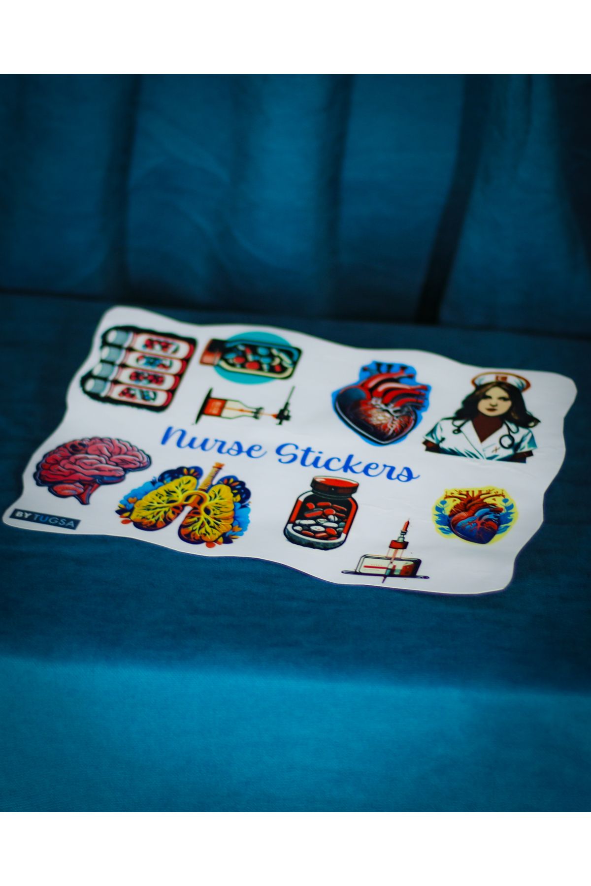 TUGSA DESING NUBENSE / Minimalist Hemşire Tasarımlı Defter, Laptop, Bilgisayar Stickers (Sticker)
