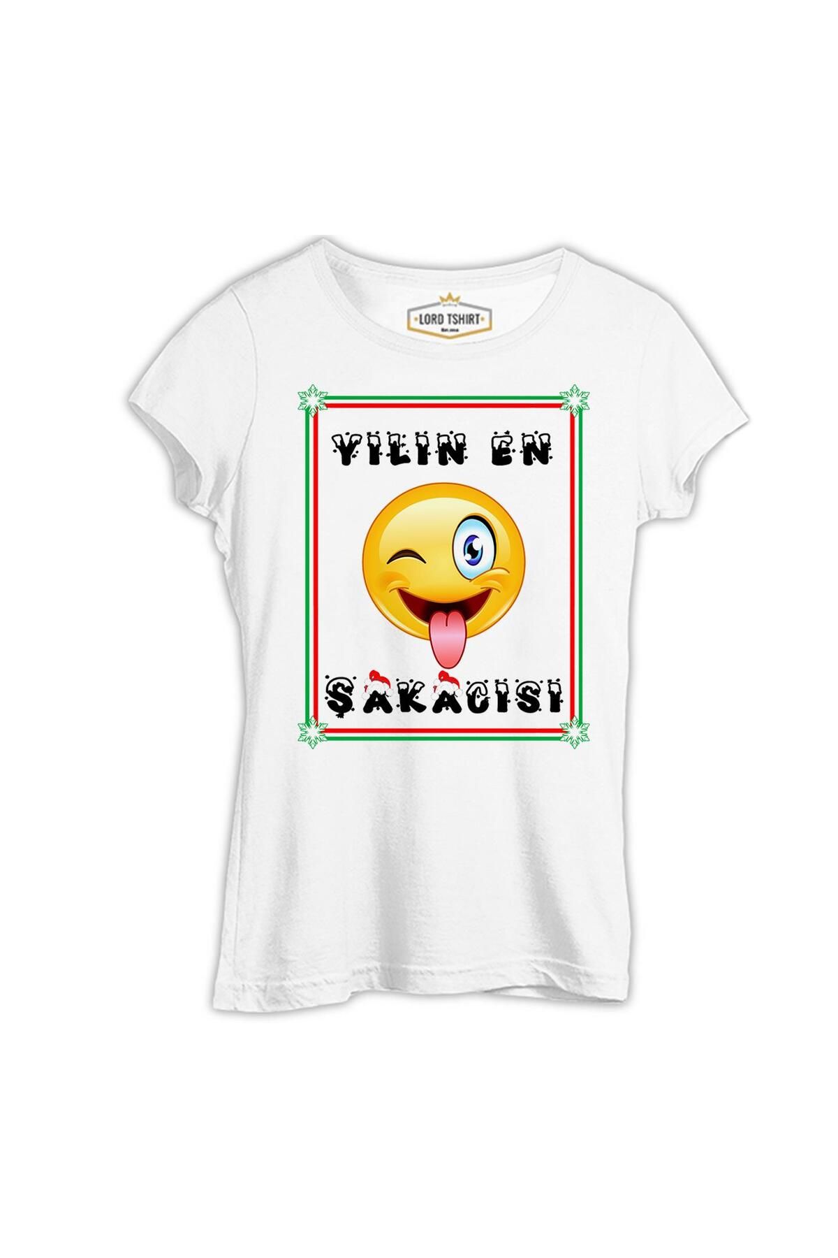 Lord T-Shirt Yılın En Şakacısı Beyaz Kadın Tshirt