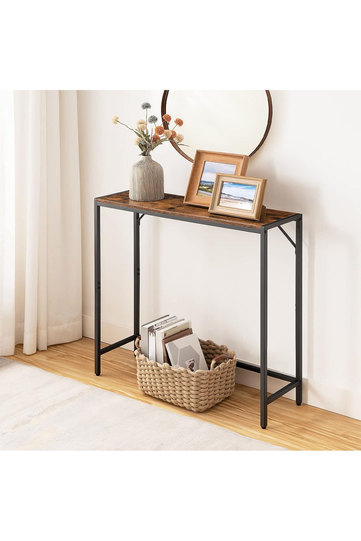 AnneFish-Console Table Simple Sofa Table Coffee Corner Display Shelf Entryway Table Couch Hallway Entrance 3