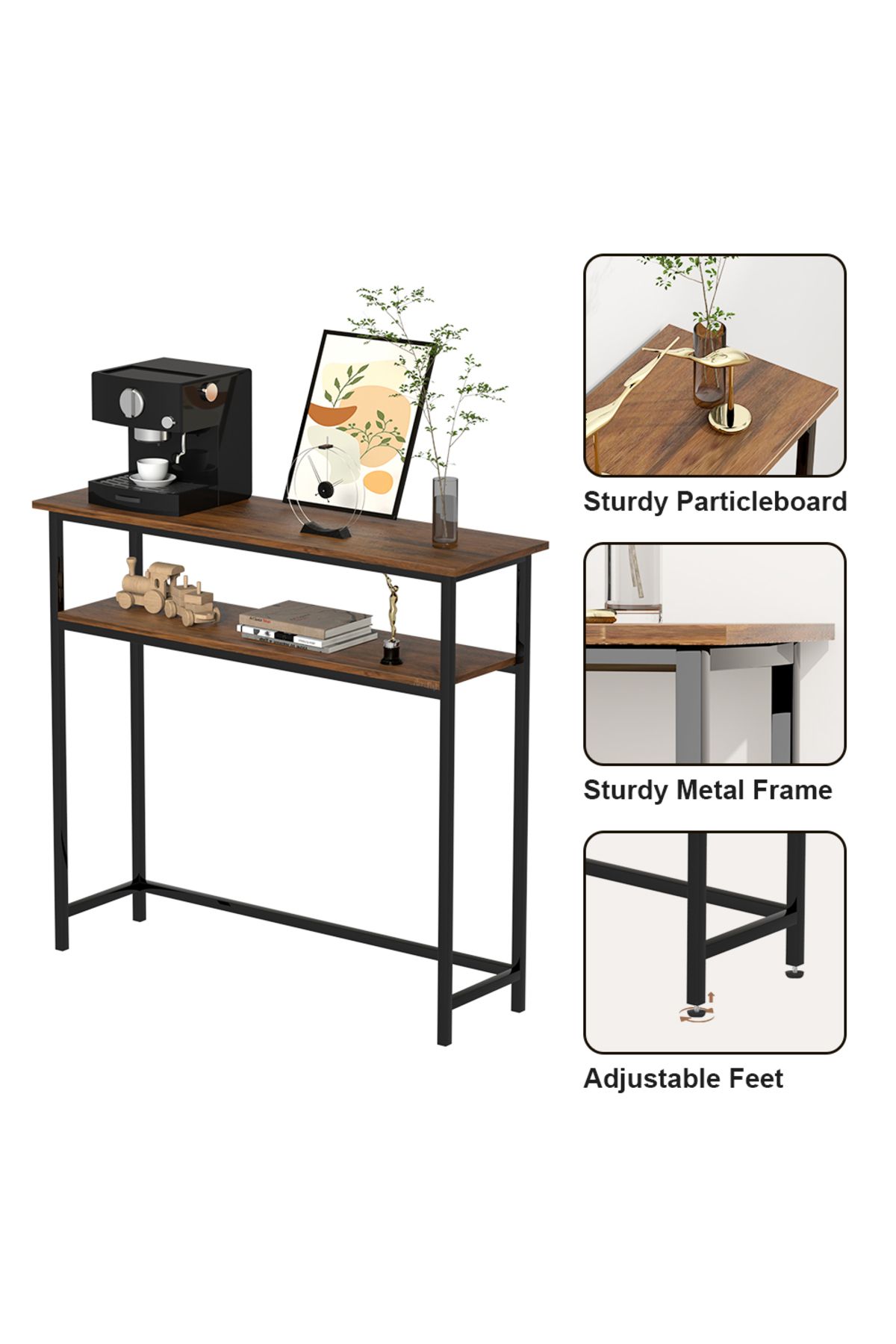 AnneFish-Console Table Simple Sofa Table Coffee Corner Display Shelf Entryway Table Couch Hallway Entrance 7