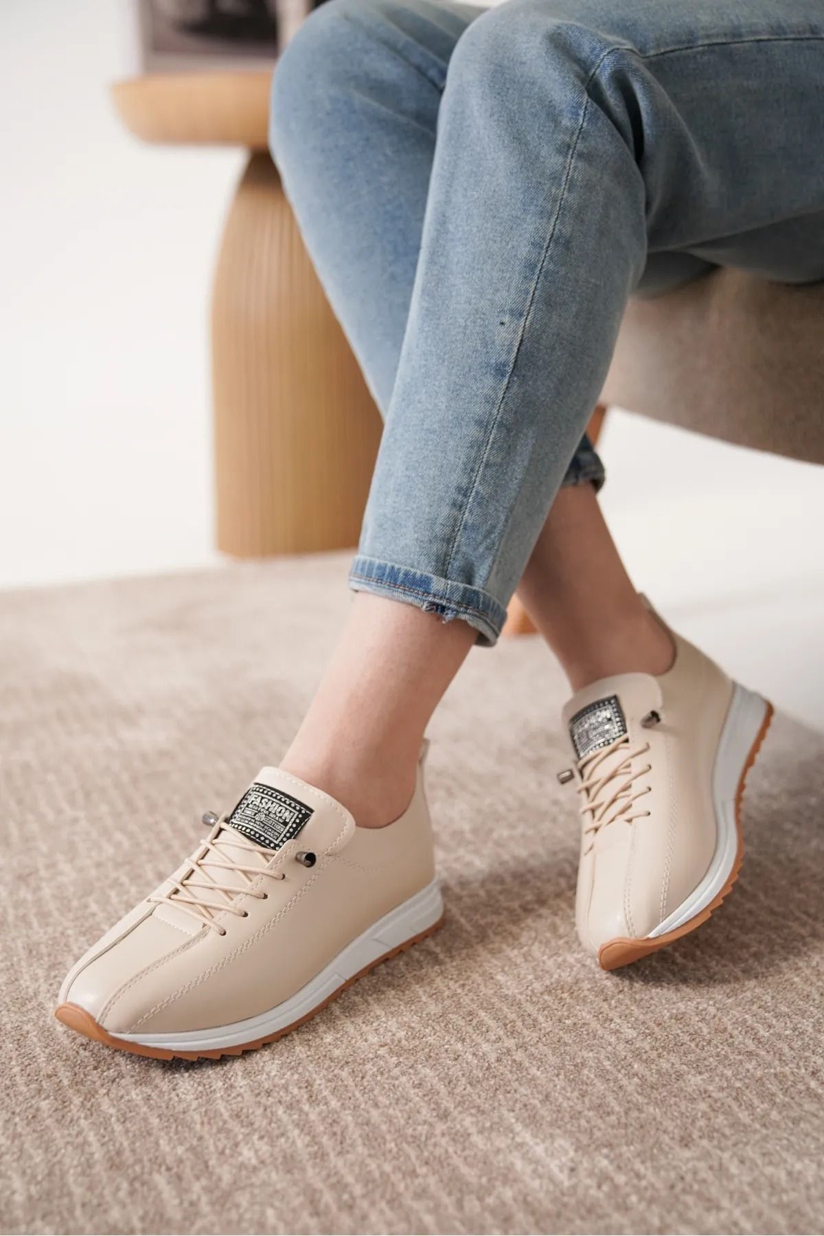 Decisivo Life Kadın Lastik Bağcıklı Ortopedik Taban Sneaker Spor Ayakkabı
