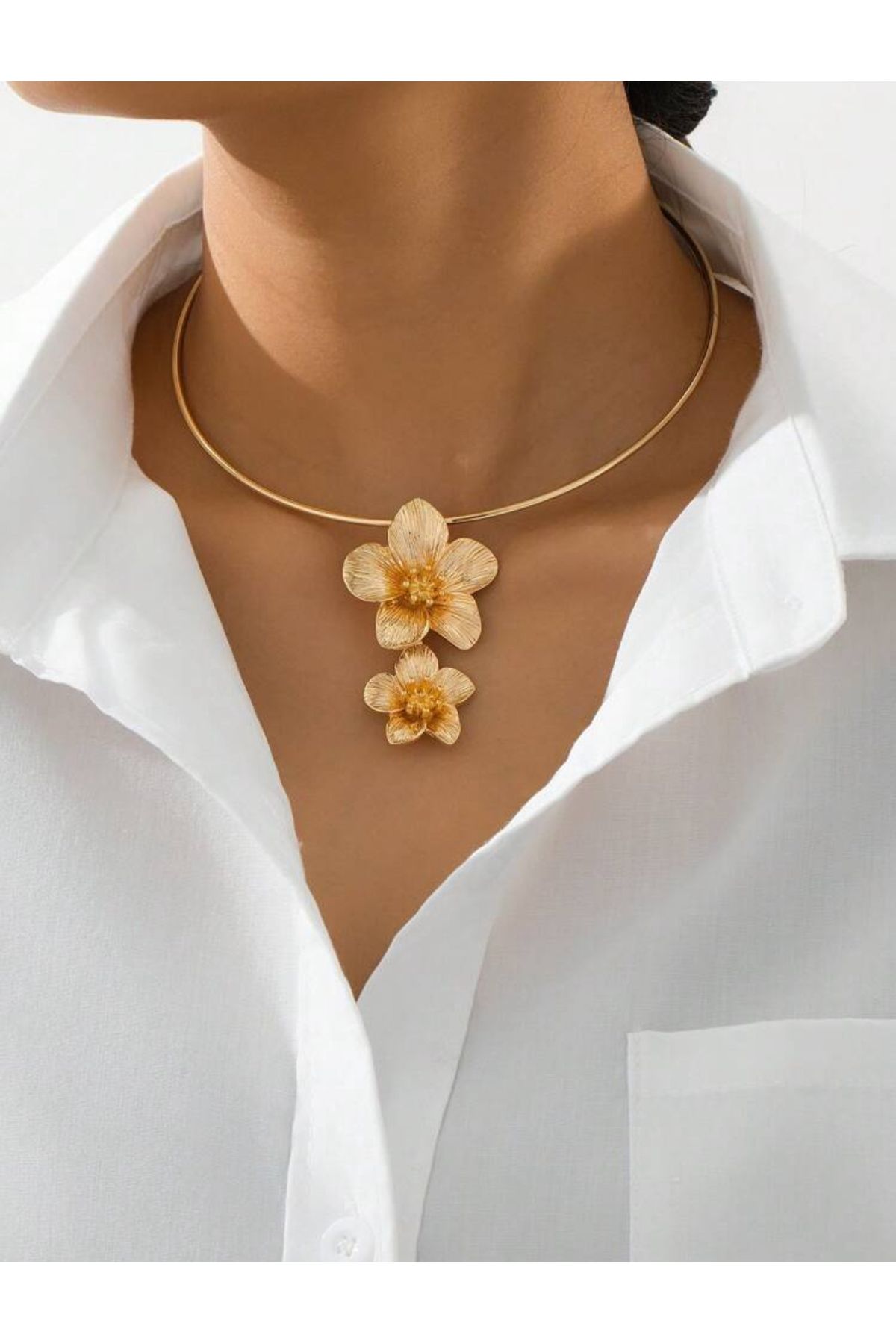 La Saade Y2k Coquette Gold Rengi Çiçekli Pinterest Crocker Kolye