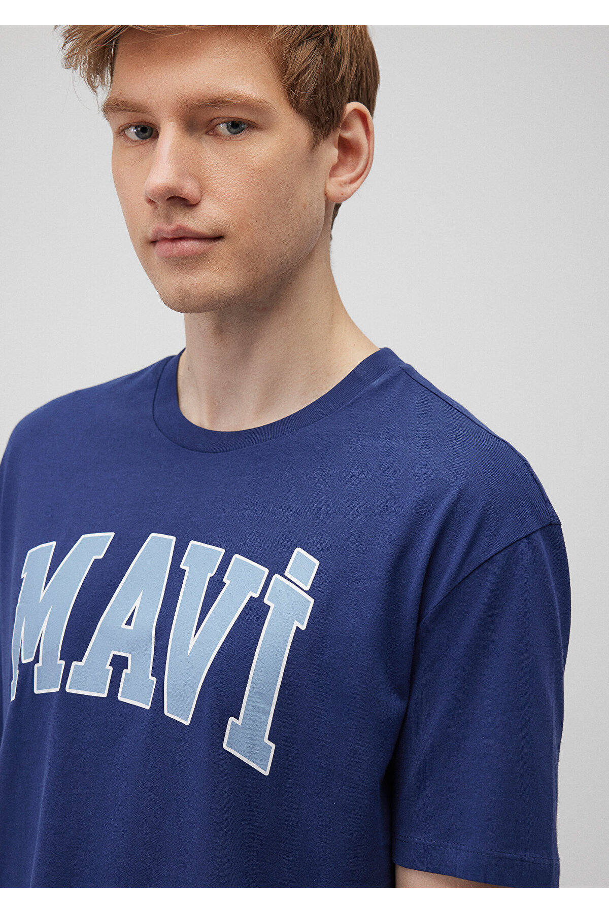 Mavi-Marineblaues T-Shirt mit Logo-Print, lockere Passform 0611711 -70491 5