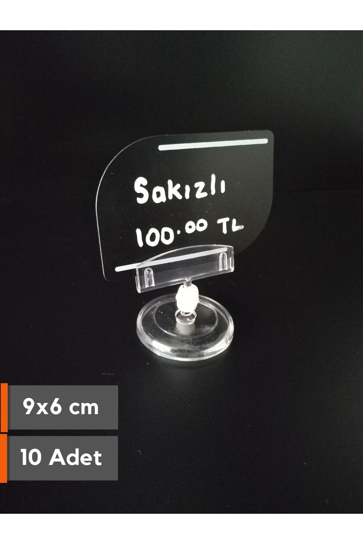 Şeffaf Etiket Dekoratif Siyah Etiket Seti Kolay Silinebilir Karatahta isimlik Beyaz Yazı Döner Başlık 10 Ad 0h