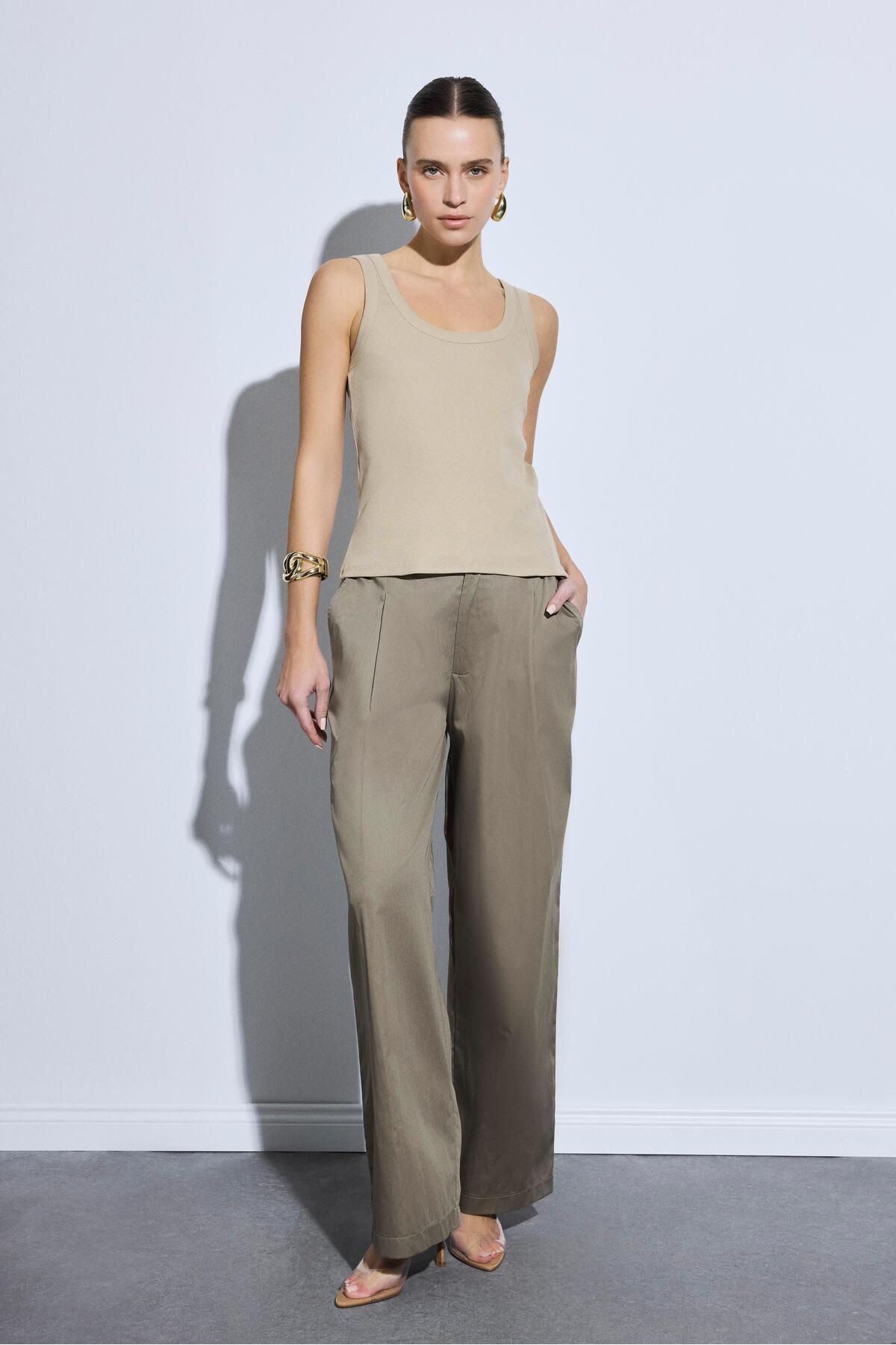 AURA BEA BASİC FİTİLLİ ATLET CAMEL