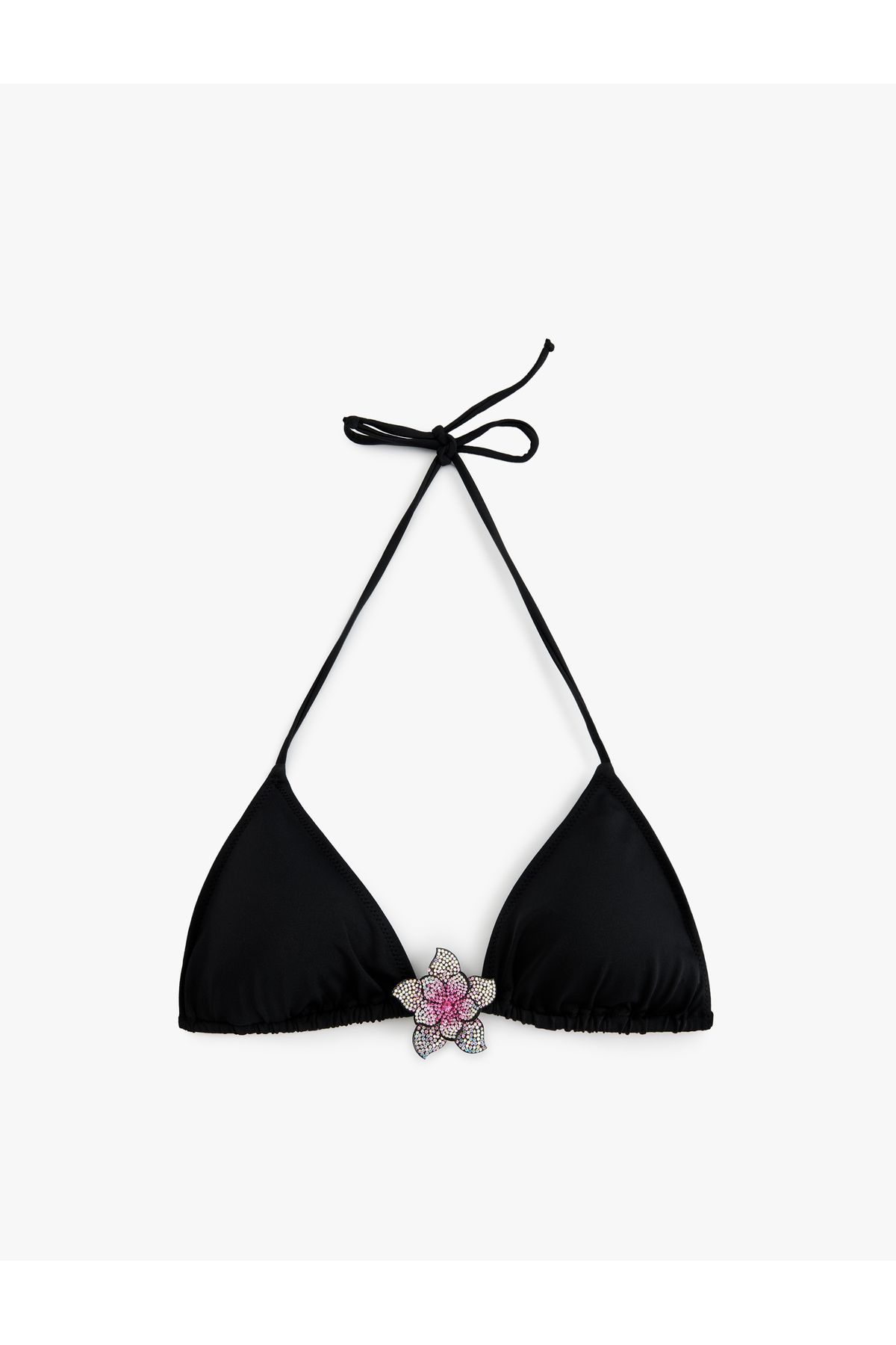 Koton Taşlı Çiçek Aksesuar Detaylı Üçgen Bikini Üstü