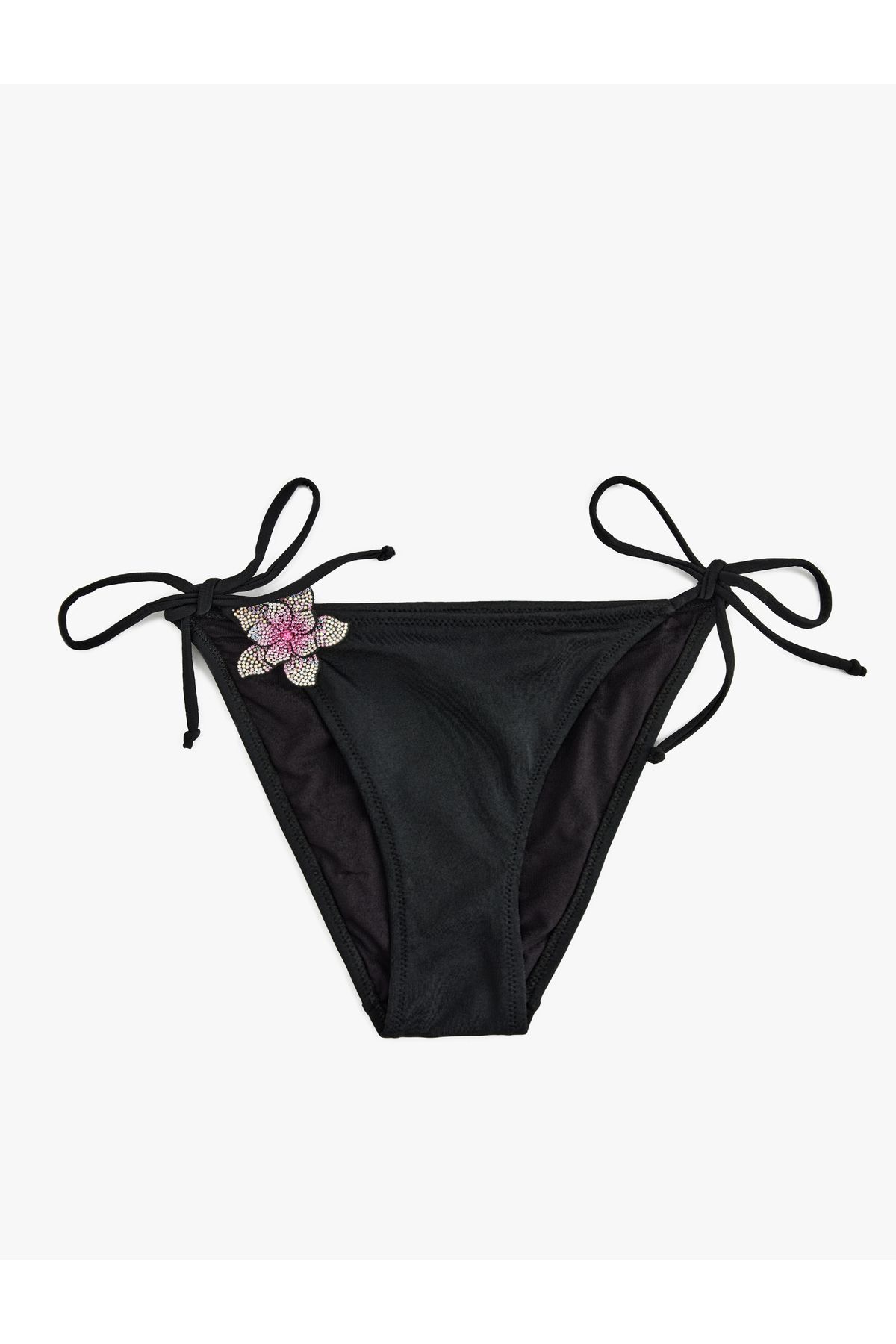 Koton Taşlı Çiçek Aksesuar Detaylı Yanları Bağlamalı İpli Bikini Altı