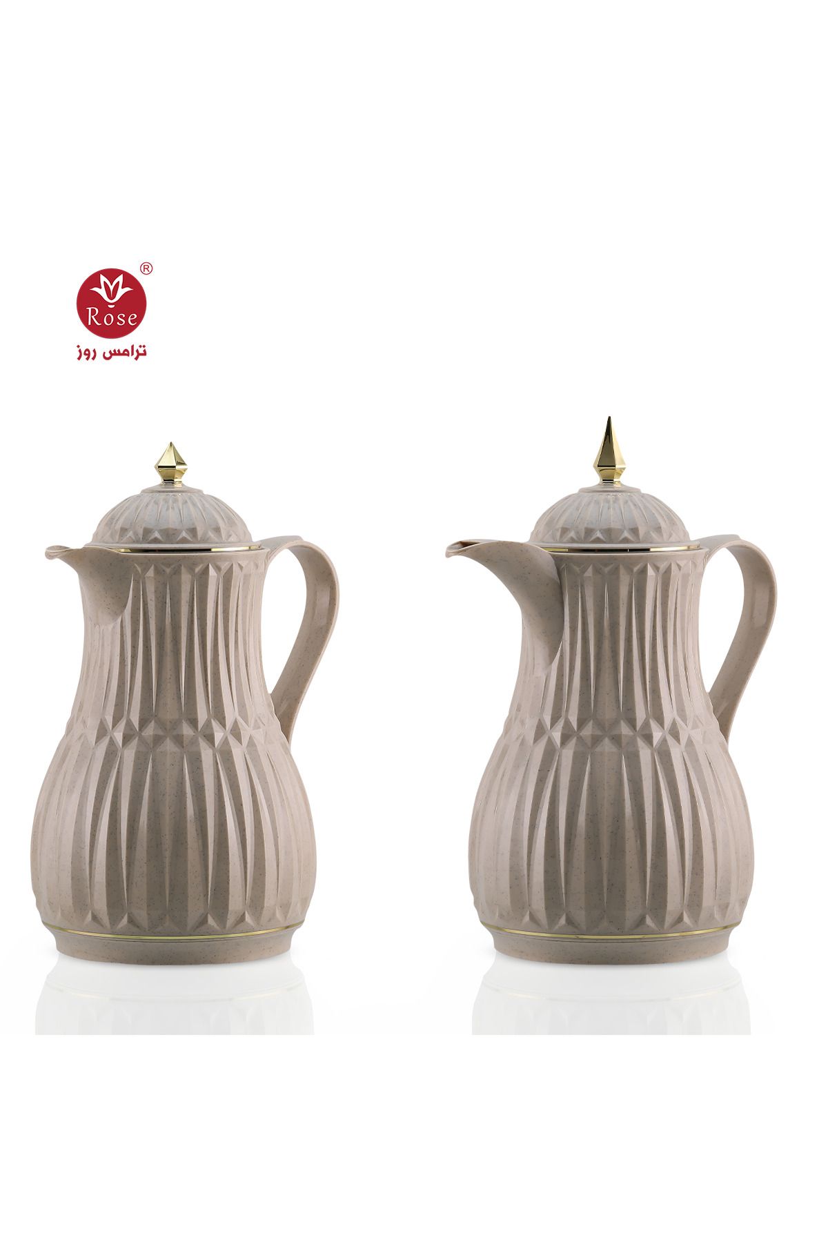 Rose-RS-1818 - A distinctive patterned tea and coffee thermos set consisting of two rose thermoses, one with a capacity of one and a half liters of coffee and one and a half liters of tea. 1