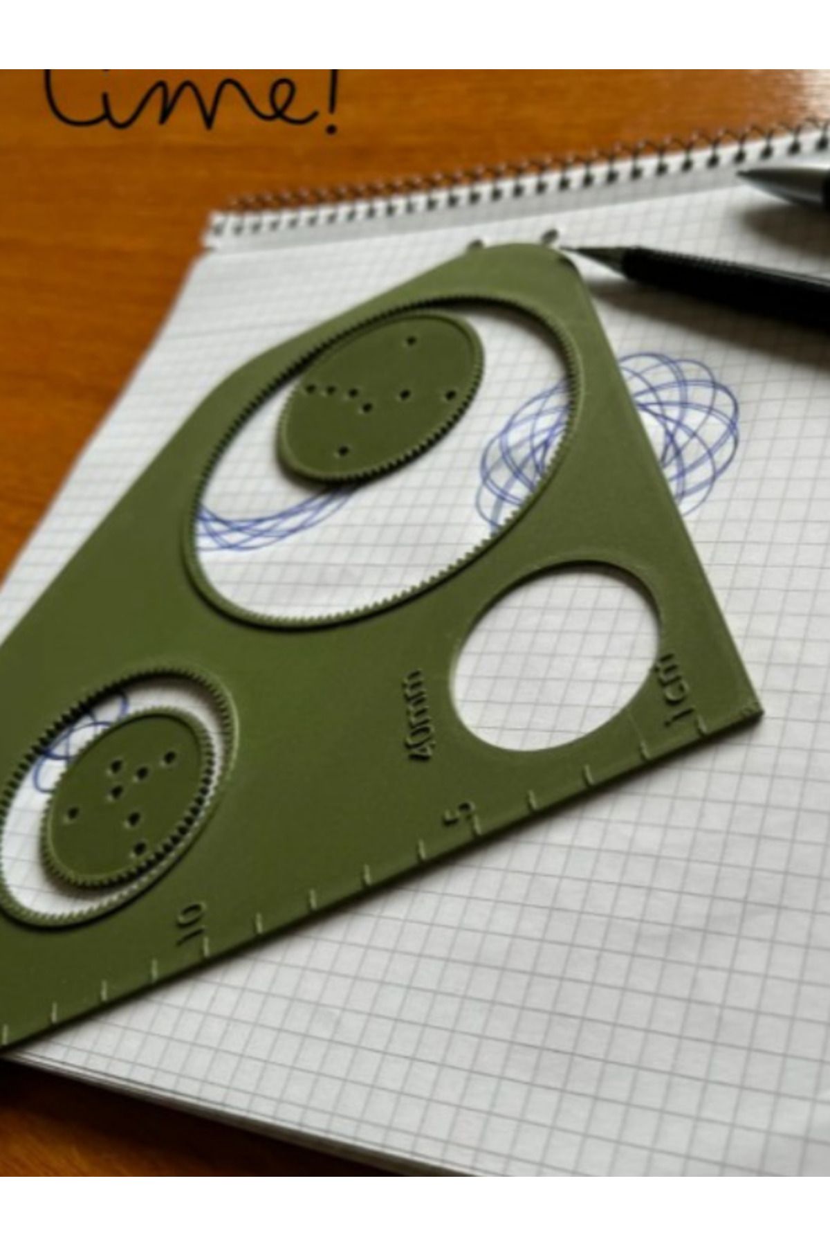 Muhcu Home 3'Lü - Spirograf Çizim Şablonu - Geometrik Desenler Motif Cetveli Eğitici Oyuncak Çizim Şablonu