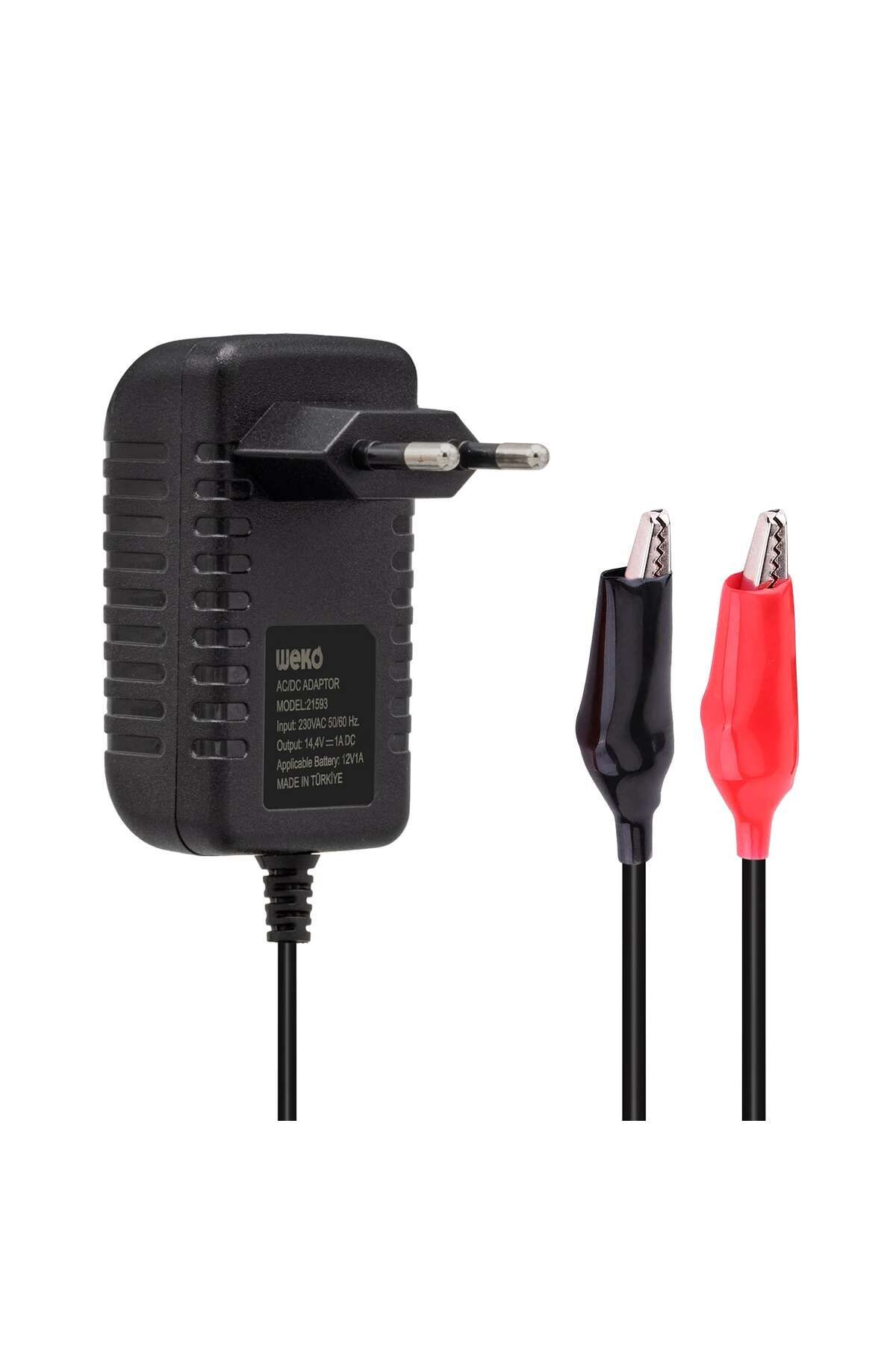 Ayaz World 14.4 VOLT - 1 AMPER KROKODİL UÇLU KIRMIZI YEŞİL LEDLİ YERLİ ÜRETİM AKÜ ŞAR - AYZ6240-8226