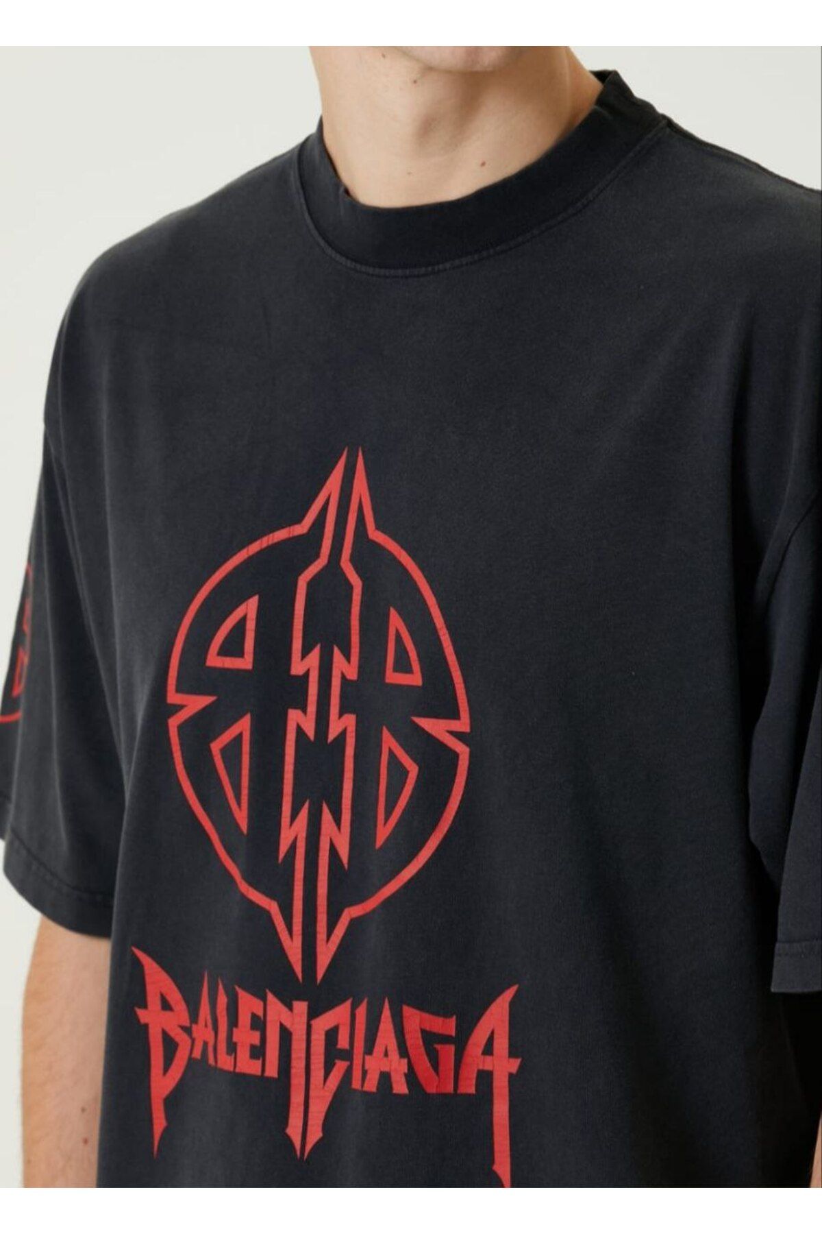 BrandsBoutique BB Metal Distorted Oversize Fit Siyah Tshirt