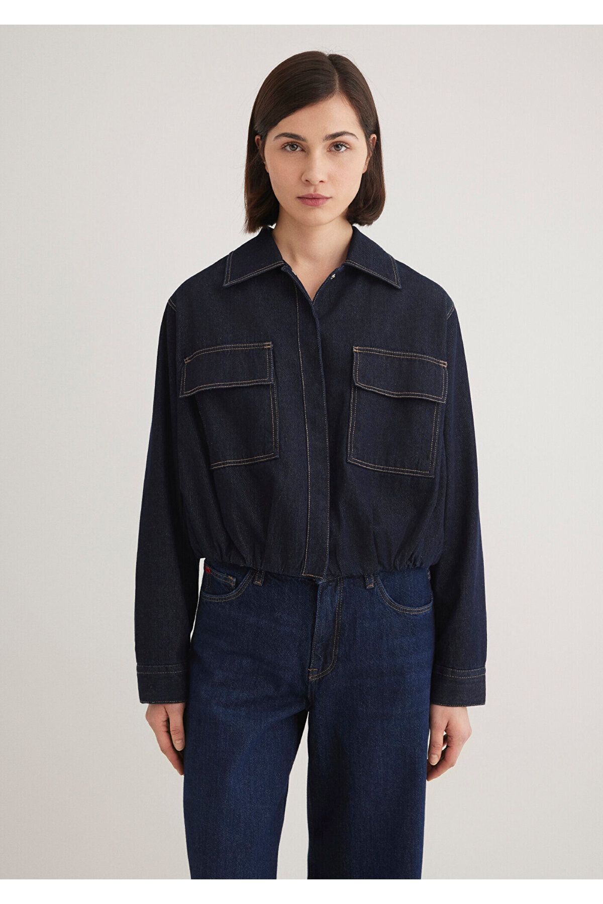 Mavi-Indigo Crop Jacket Loose Fit / Loose Relaxed Fit 1110677 -85481 4
