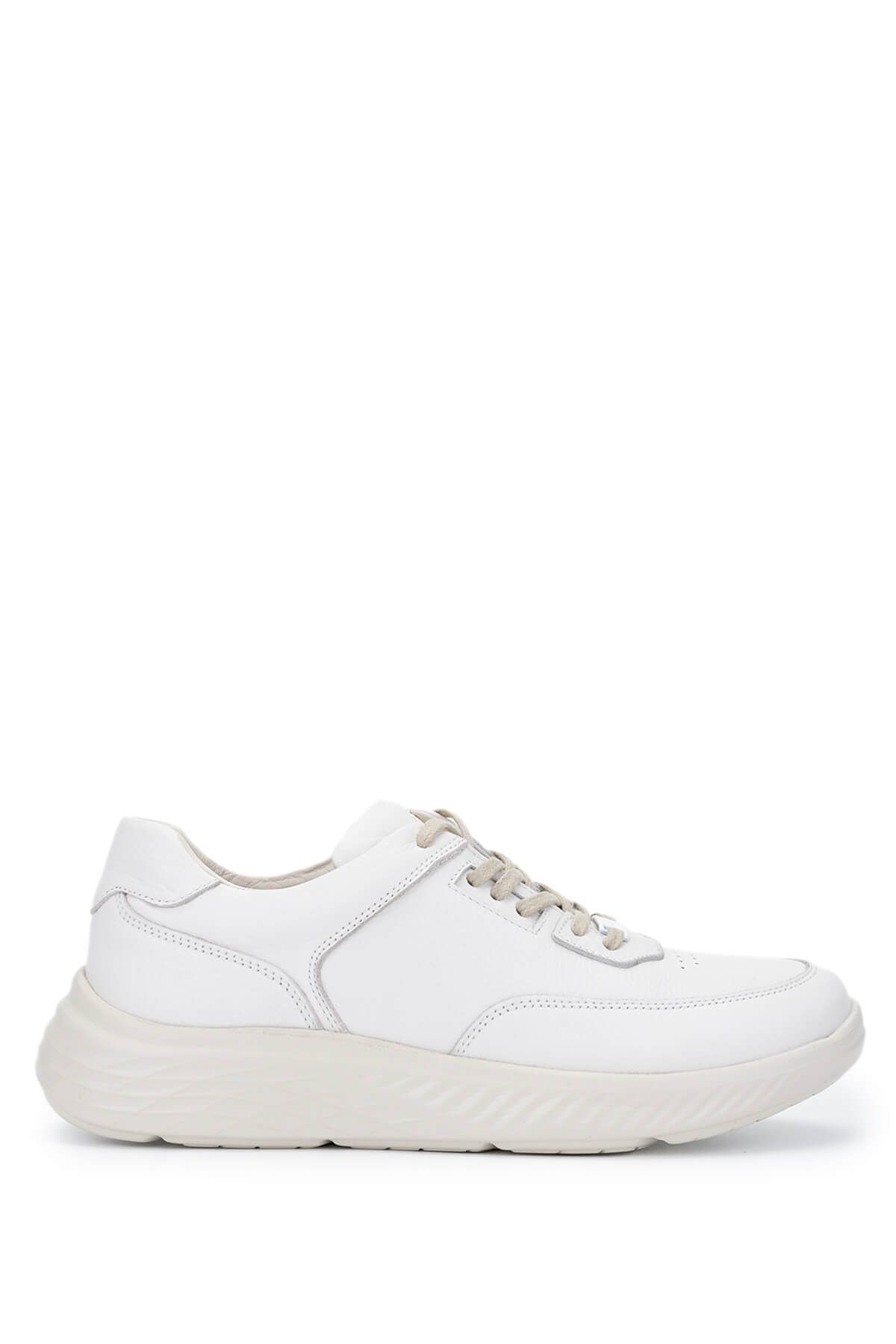 Tamer Tanca Erkek Hakiki Deri Kırık Beyaz Sneakers & Spor Ayakkabı