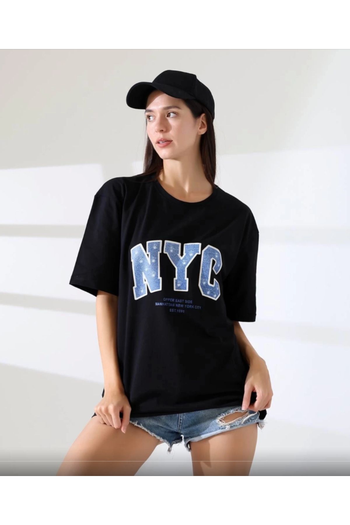 Butik Oversize T-shirt NYC Baskılı