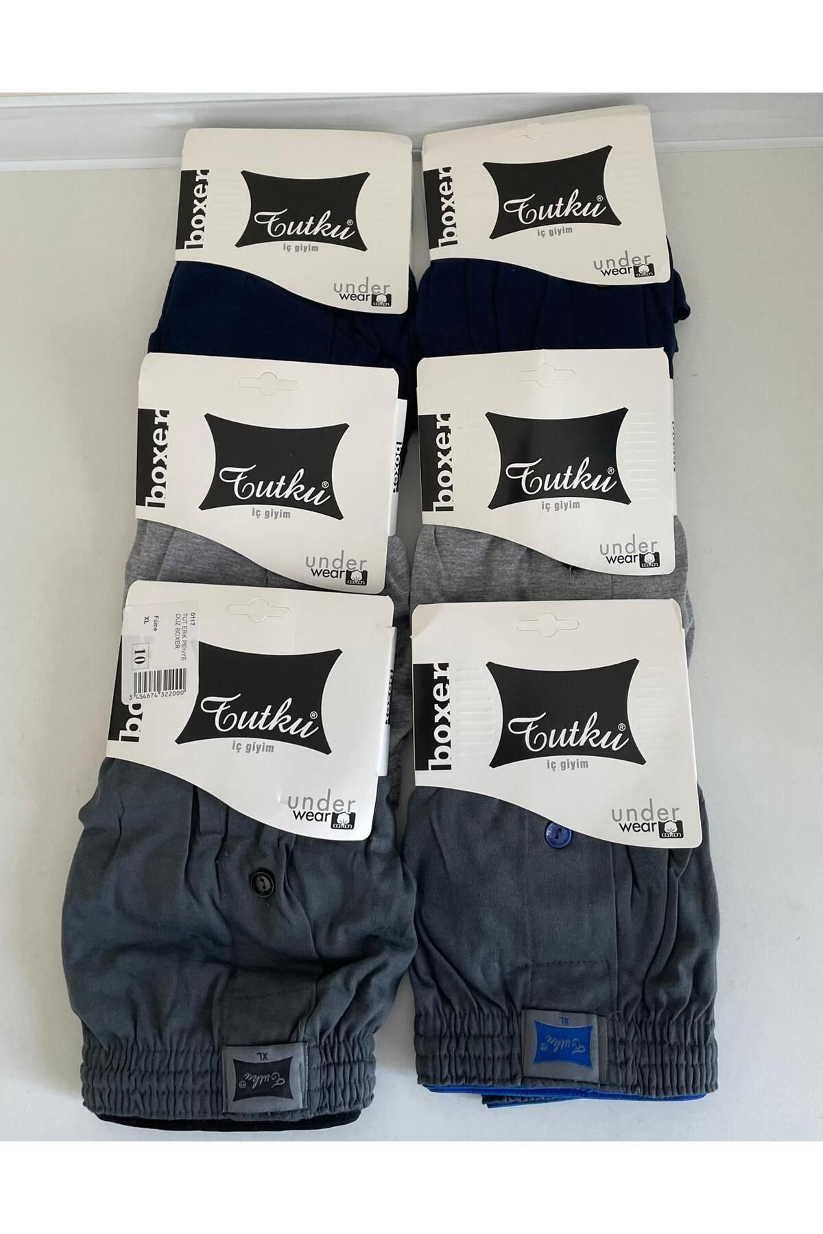 H&S STORE tutku erkek penye düz boxer 6 lı düğme detaylı kaliteli ve rahat