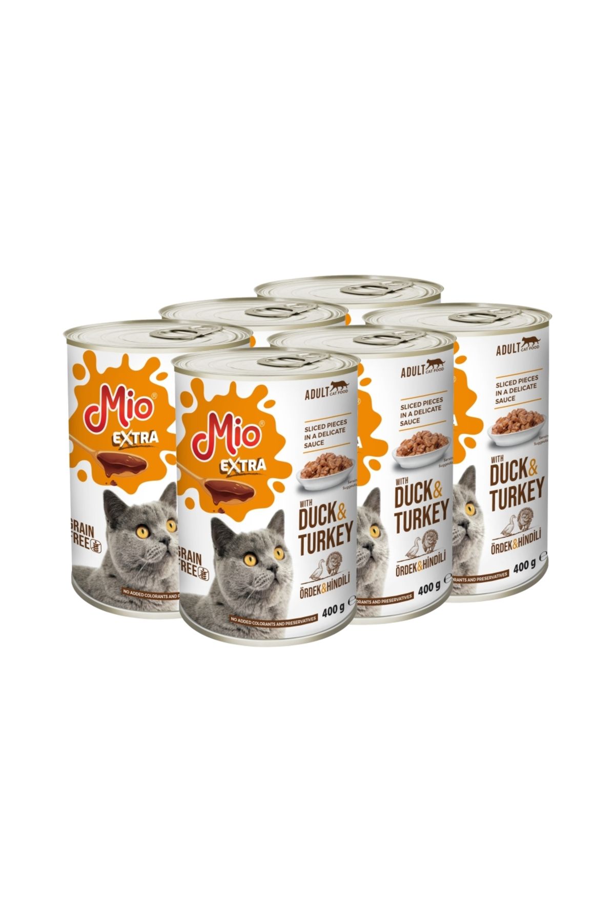 MİO Mancare Umeda Pentru Pisici Adulte ️ , Mio Cat, Super Premium Rata Si Curcan, Pachet 6 Conserve 400g - One Size
