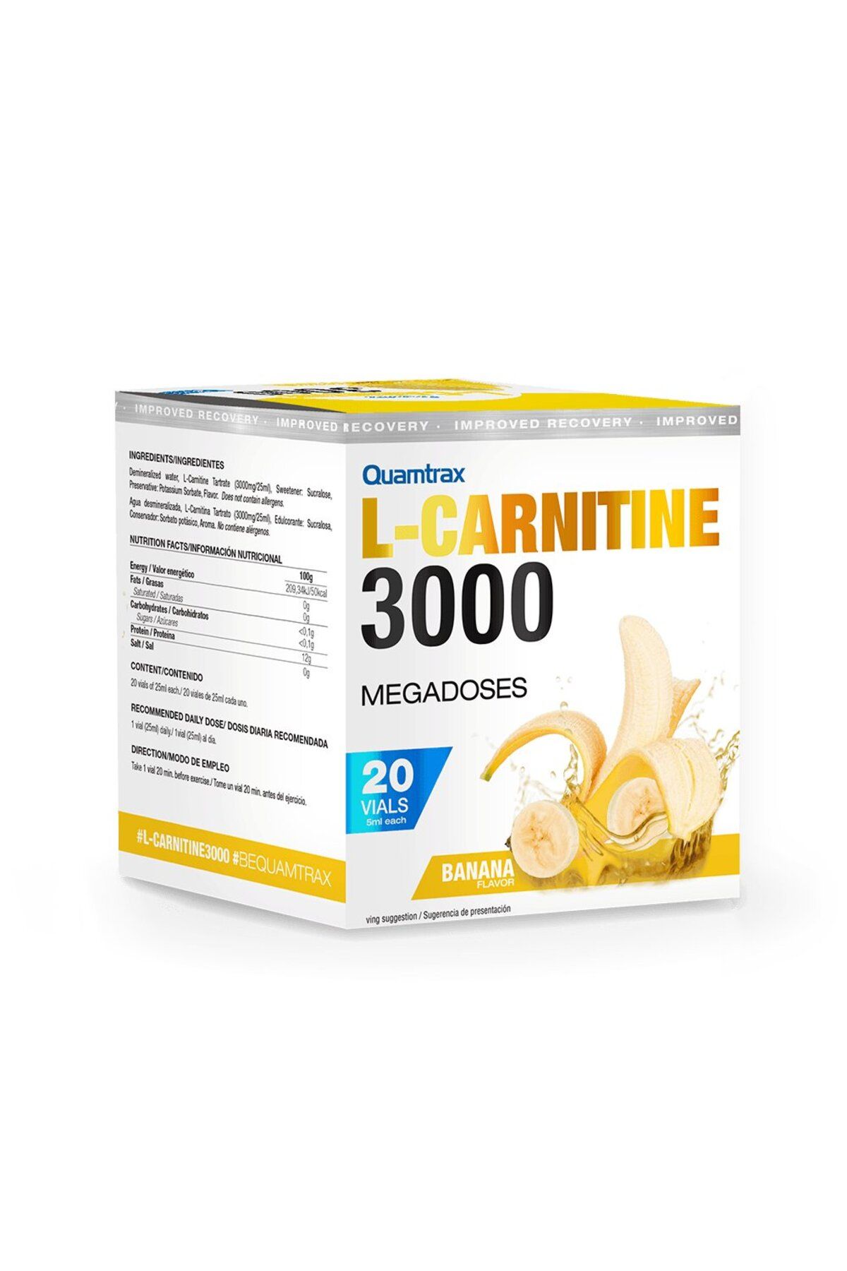 Quamtrax Set 20 X Quamtrax - L-carnitina 3000 25ml Banana - One Size