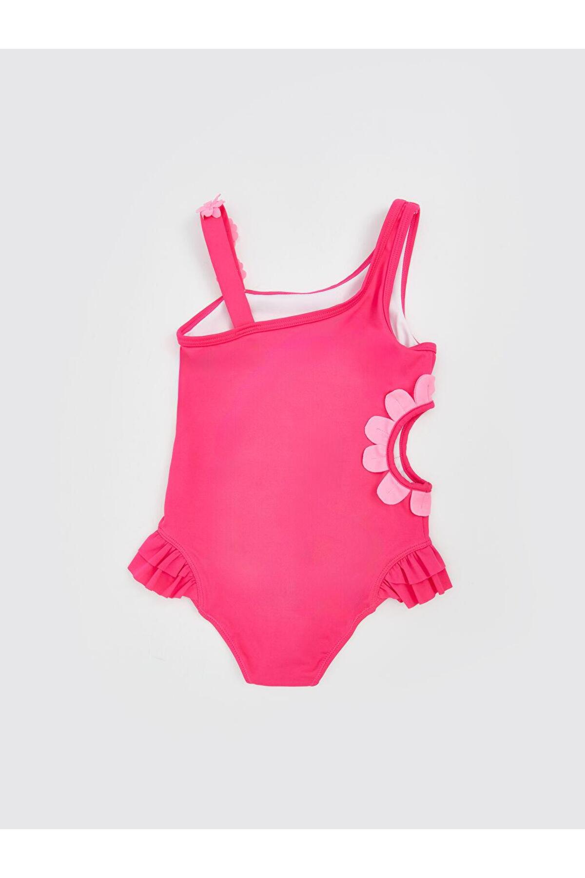 LC Waikiki LCW Kids Kayık Yaka Çiçekli Kız Çocuk Mayo (S5) fotoğrafı 2 (önizleme)