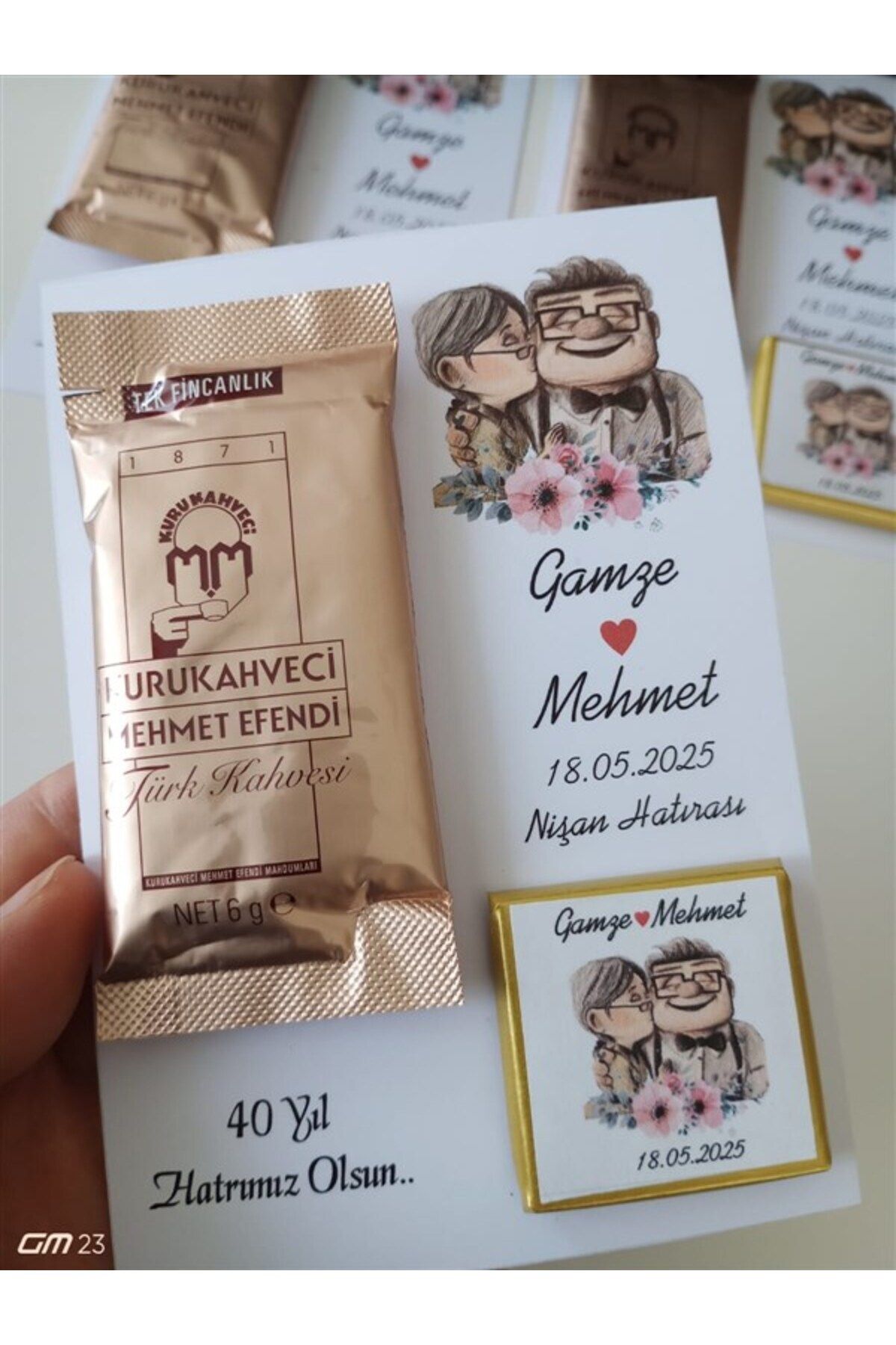 hediyegelse FARKLI AVM Düğün, Söz, Nişan, Kına, Nikah Şekeri Hediye Hatıra Kahve Çikolata Seti (50 Adet)