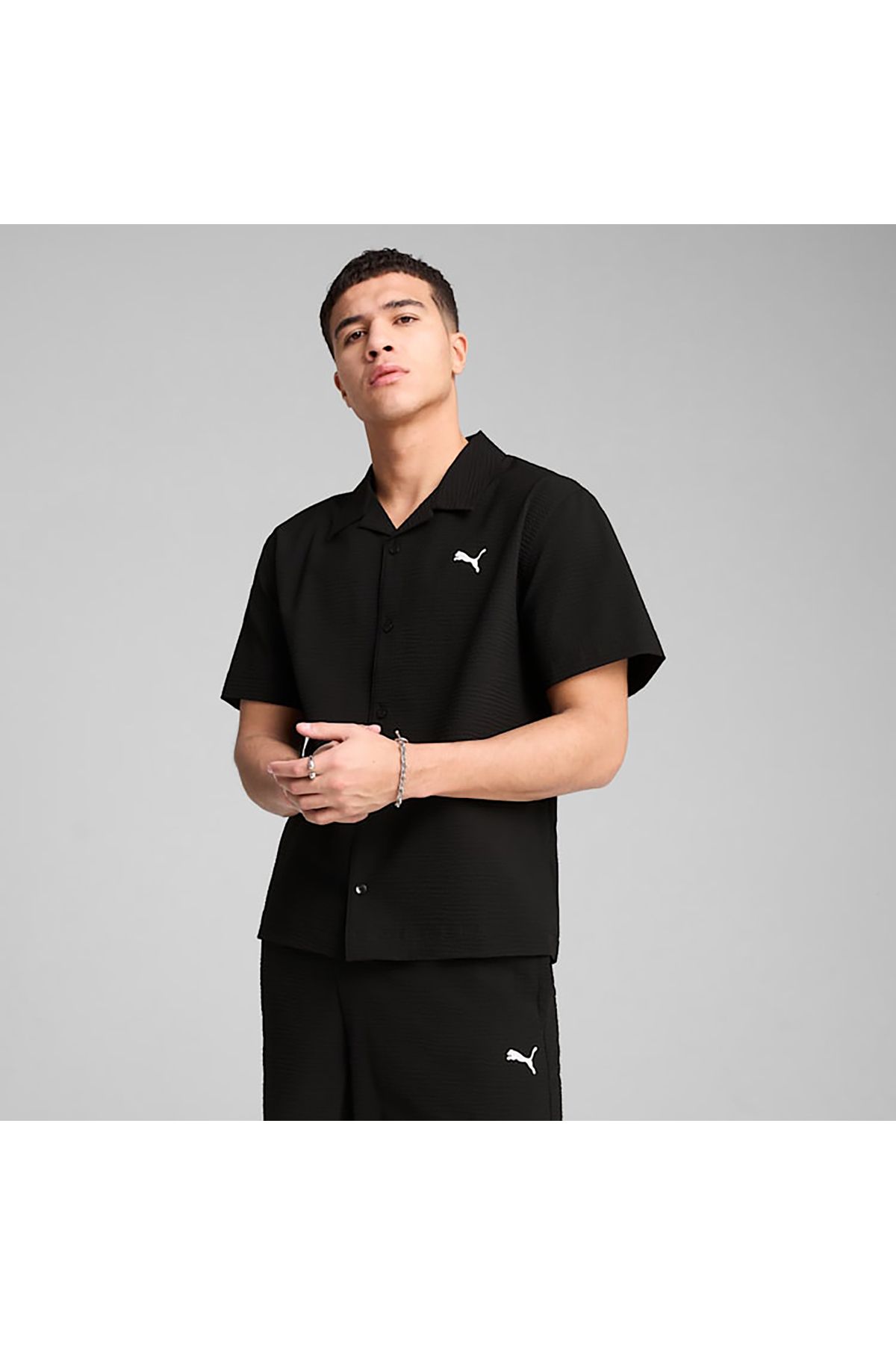 Puma Wardrobe Essentials Erkek Siyah Gömlek (629663-01)