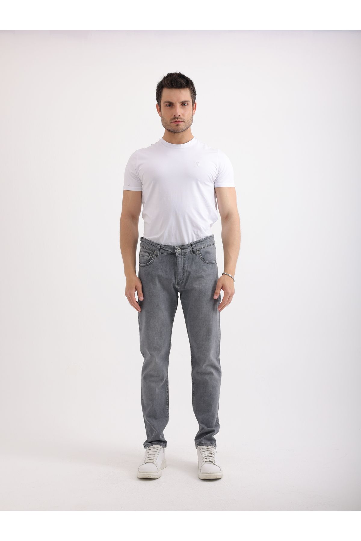 Sabe Erkek Regular Fit Normal Bel Gri Jean Pantolon
