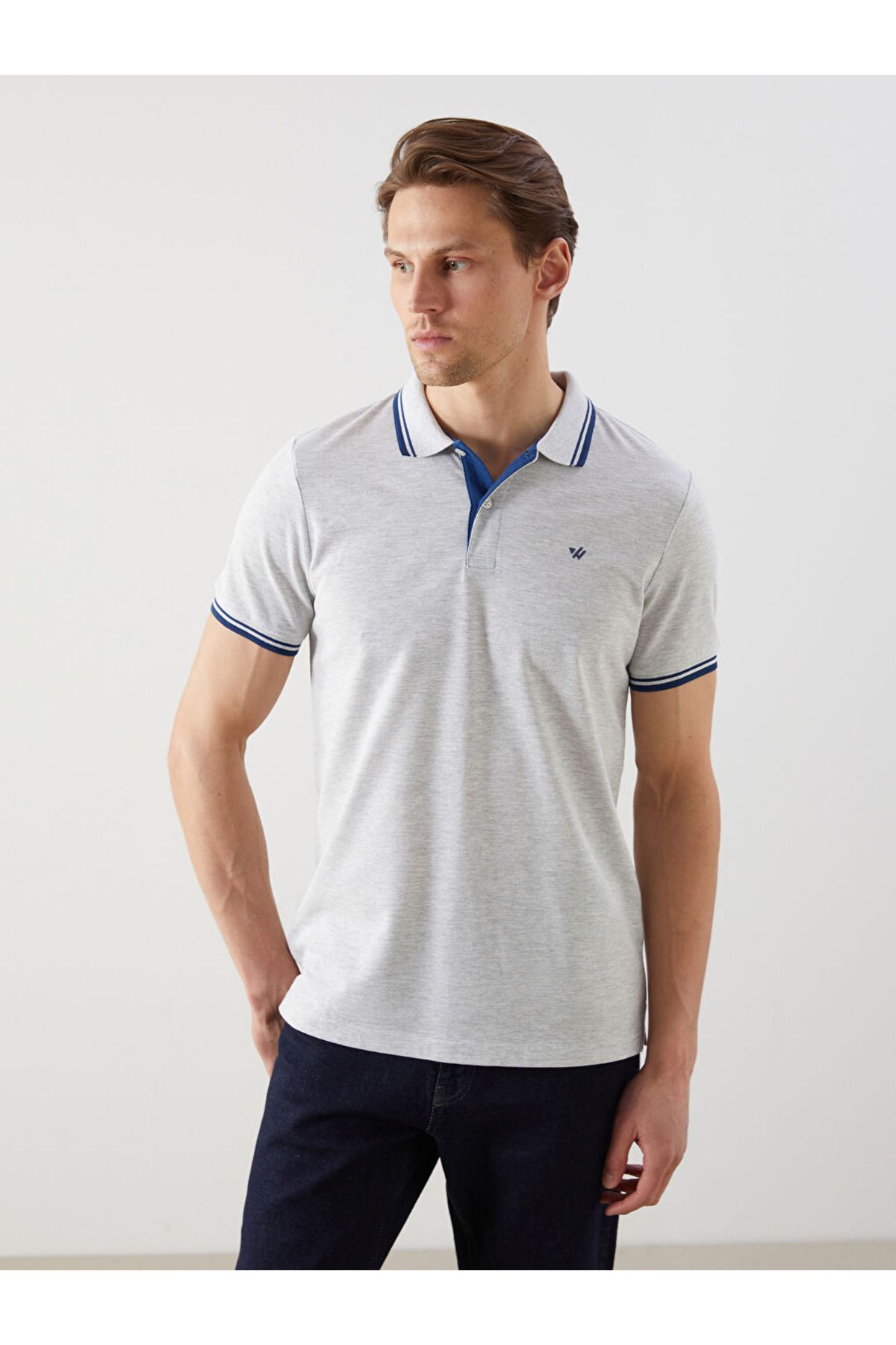 LC Waikiki Slim Fit Pamuklu Pike Kumaş Erkek Polo Yaka Tişört