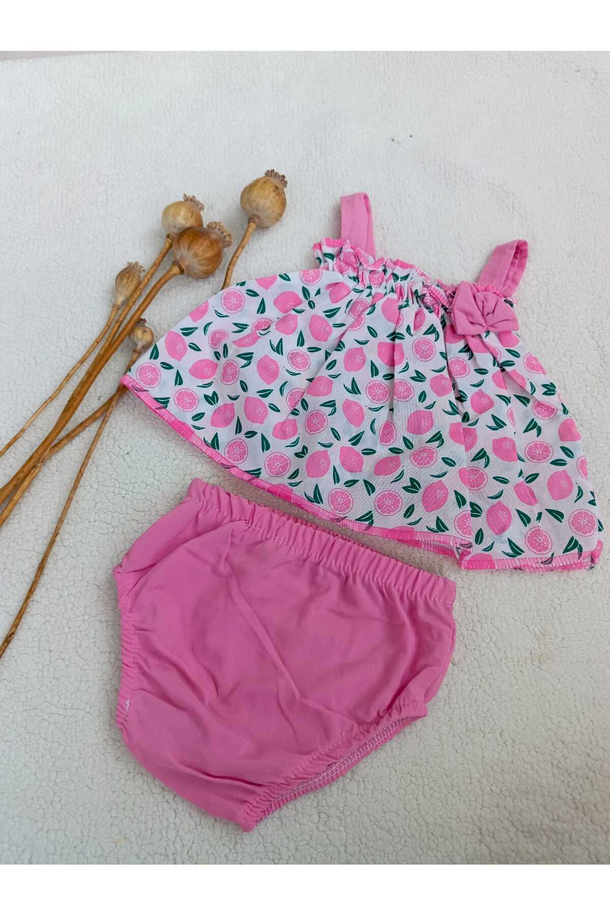 BYMURAT BABY Mandalin Baskılı Bandanalı Ve Askılı Takım fotoğrafı 2 (önizleme)