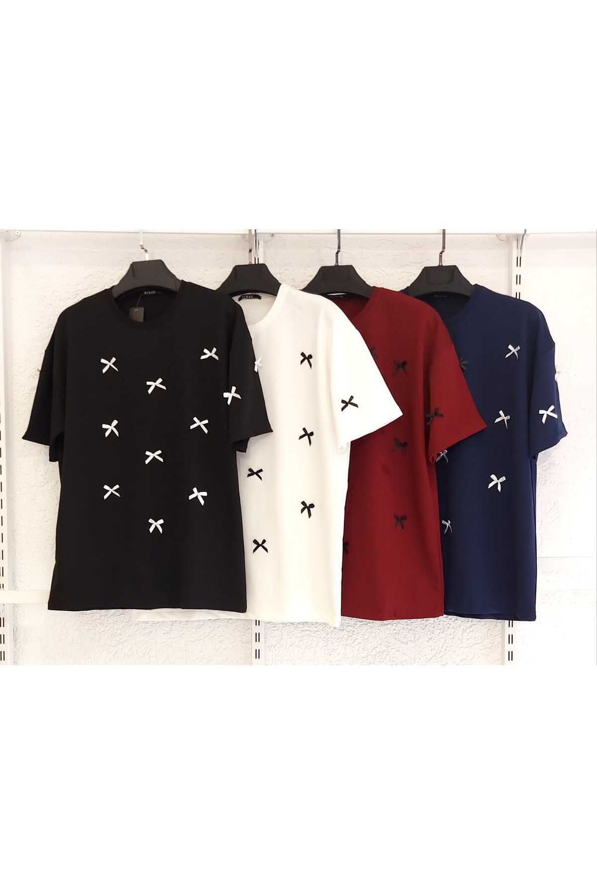 WOLEE Siyah Kadın t-shirt