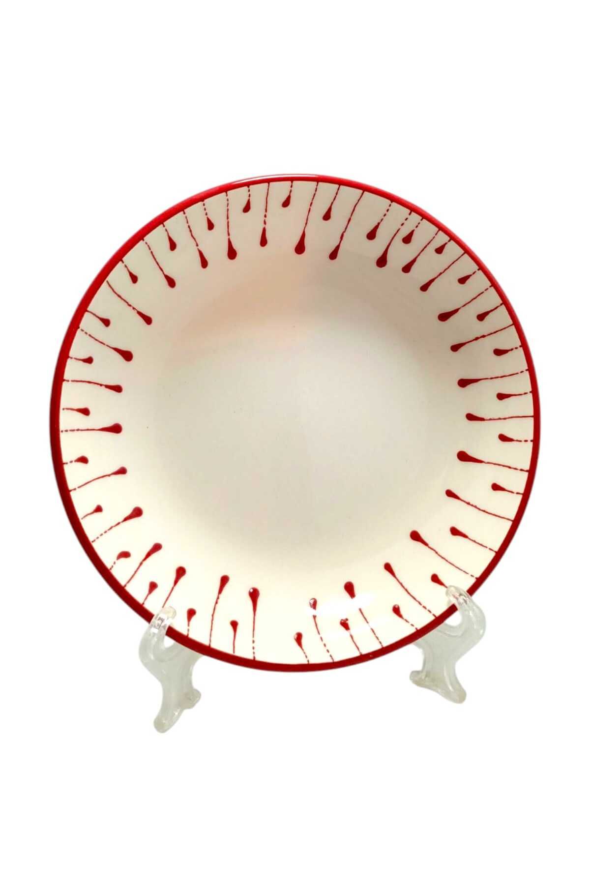 Kızıltüy Shop Aysu Damla Kabartma Desenli 6Lı Yemek Servis Tabağı