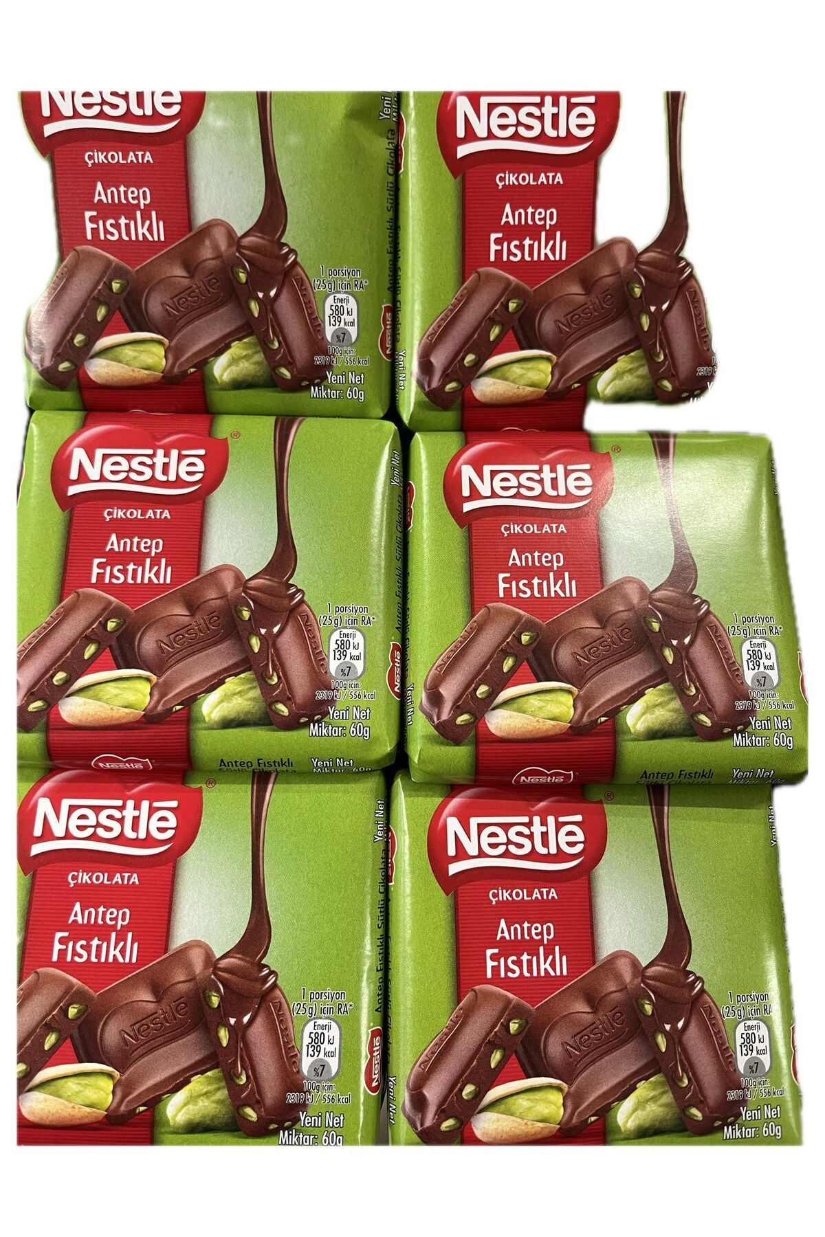 Nesle Antep Fıstıklı Çikolata 60gr * 6 Adet