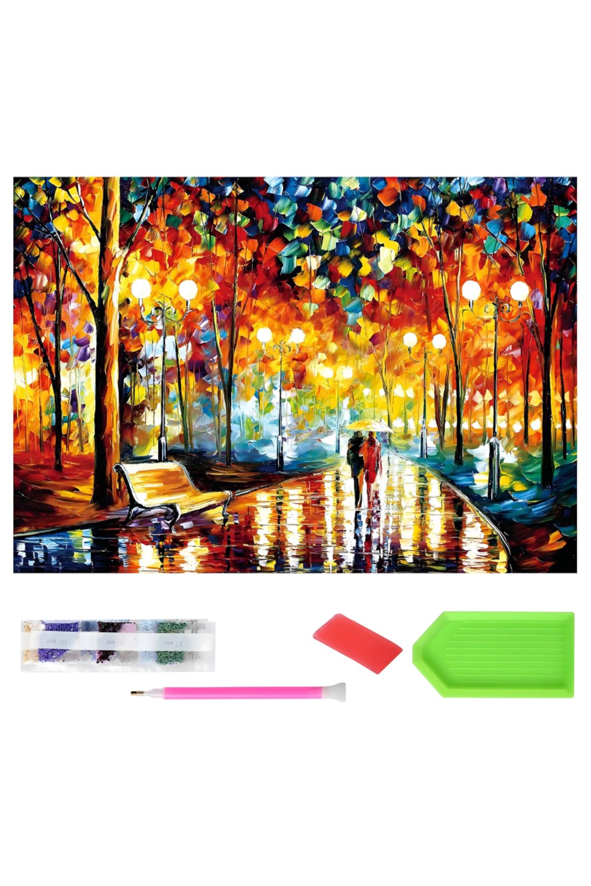 zola Goblen Mozaic Xxl Cu Diamante, Indragostiti Si Peisaj De Toamna, 120 X 60 Cm - One Size