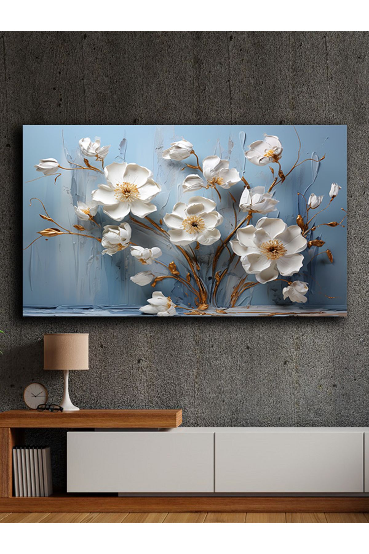 PRİME Concept Soyut yağlı boya görünümlü kanvas tablo 80x120 cm