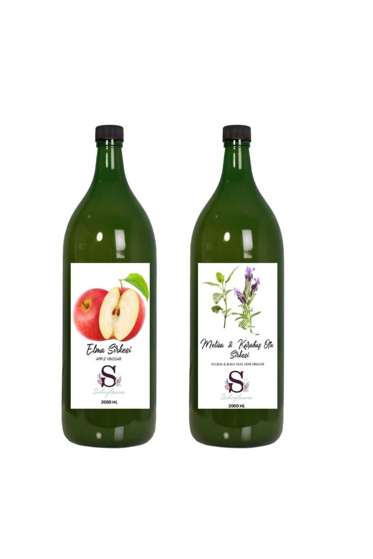 Süheylaana Doğal Elma Sirkesi 2000 ml - Doğal Melisa & Karabaş Otu Sirkesi 2000 ml