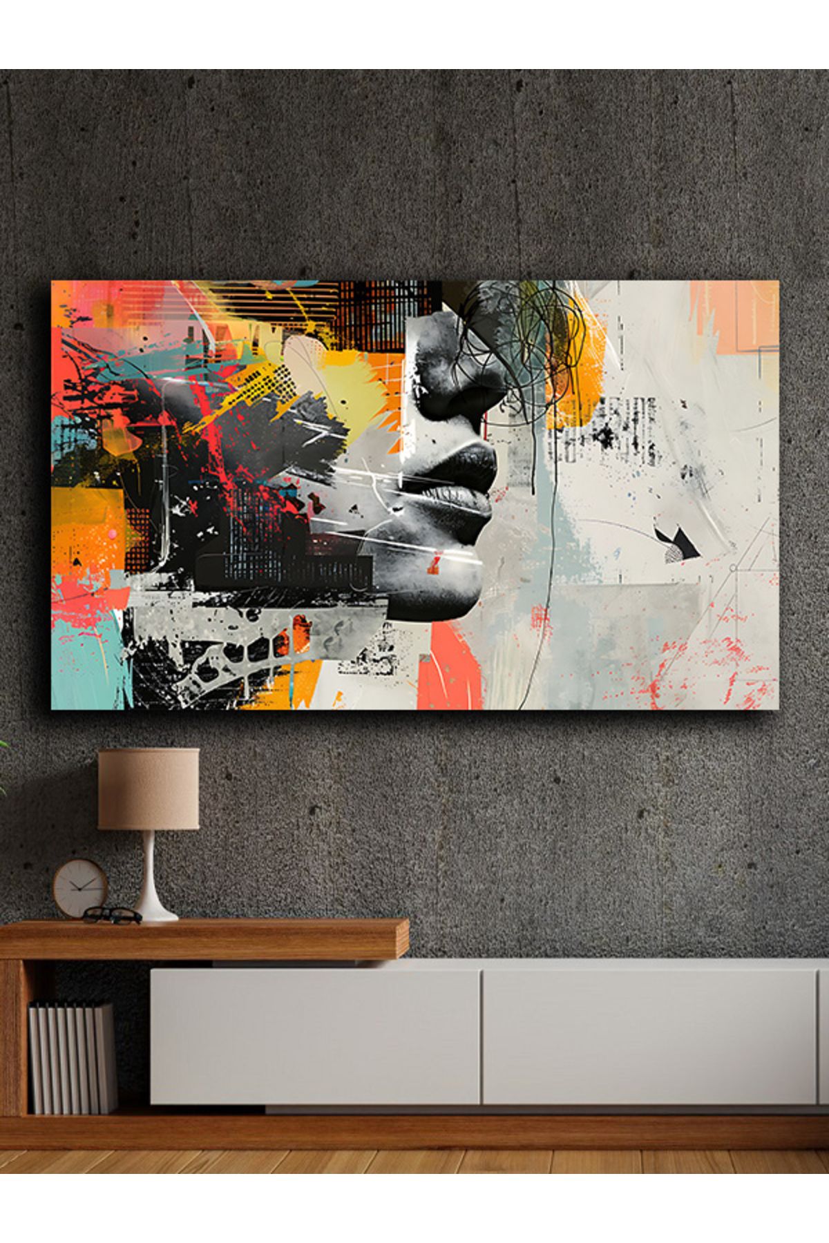 PRİME Concept Soyut yağlı boya görünümlü kanvas tablo 80x120 cm