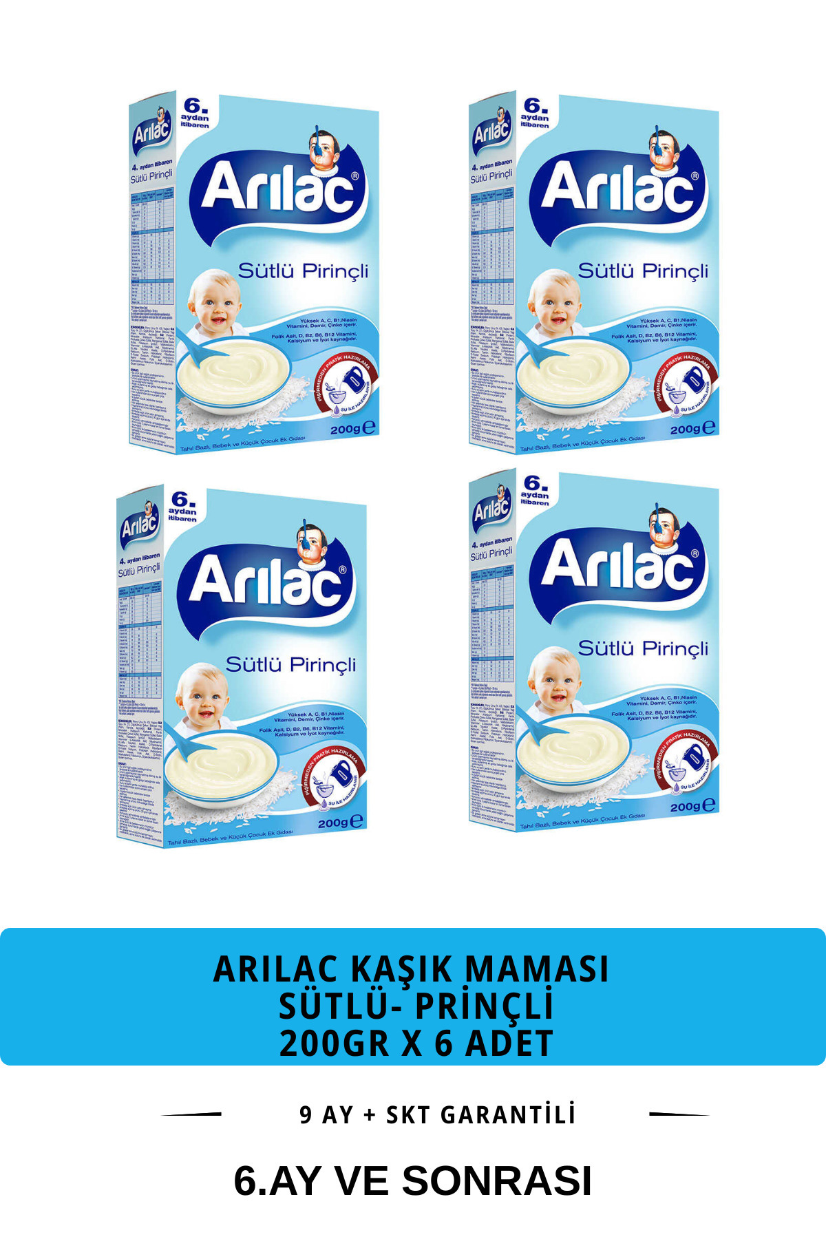 Arılac Sütlü Pirinçli Bebek Ve Küçük Çocuk Ek Gıdası 200 Gr 4 Adet 07