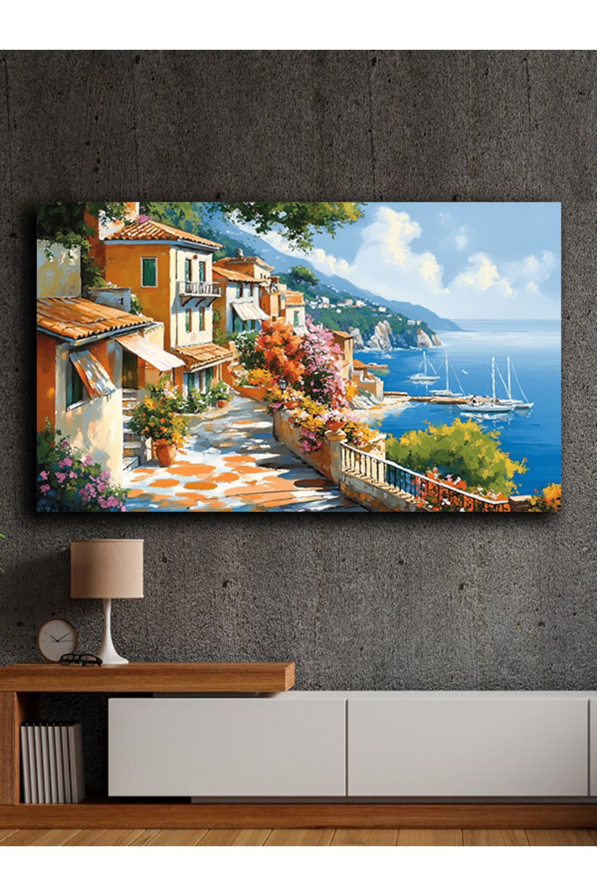 PRİME Concept Soyut yağlı boya görünümlü kanvas tablo 80x120 cm