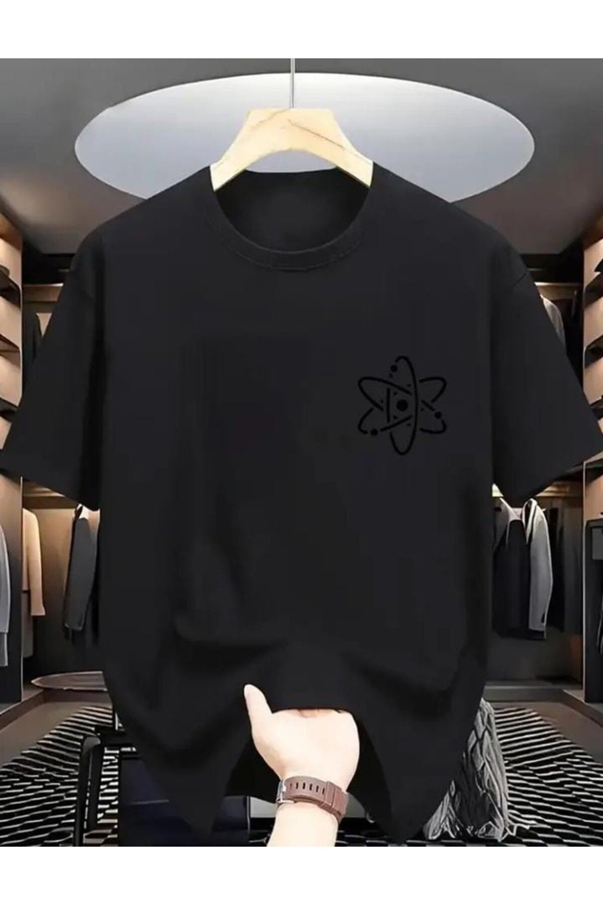 TekTarzz Unisex Atom Sembol Baskılı Tasarım Tshirt