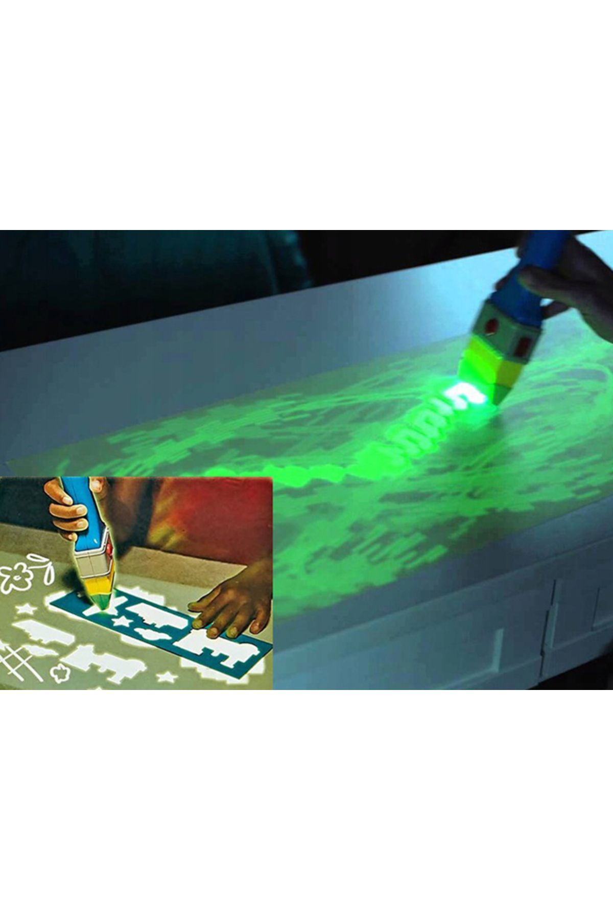 zola-Fluorescent Light Creation Brush, 40 Stencils, 2 Sheets of Glowing Canvas 7