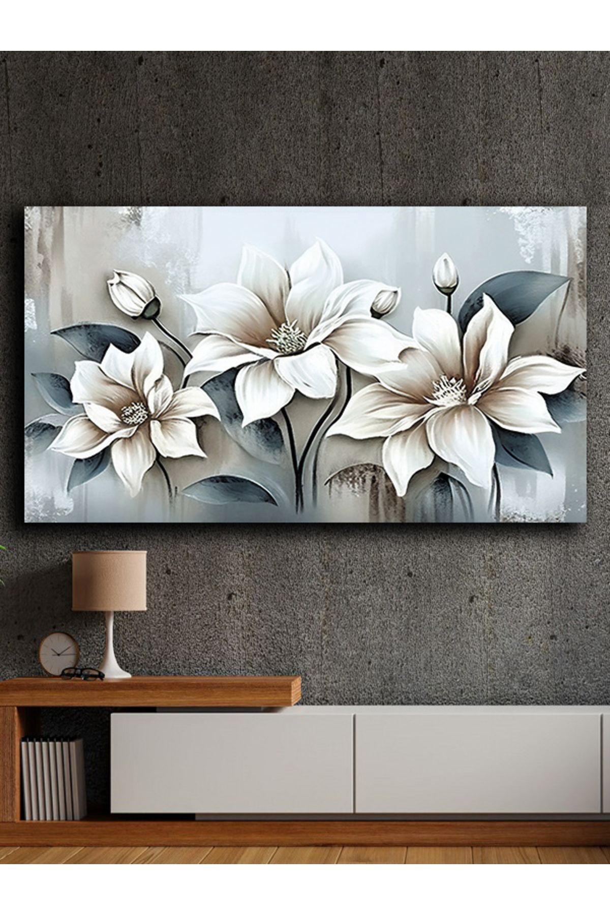 PRİME Concept Soyut yağlı boya görünümlü kanvas tablo 80x120 cm
