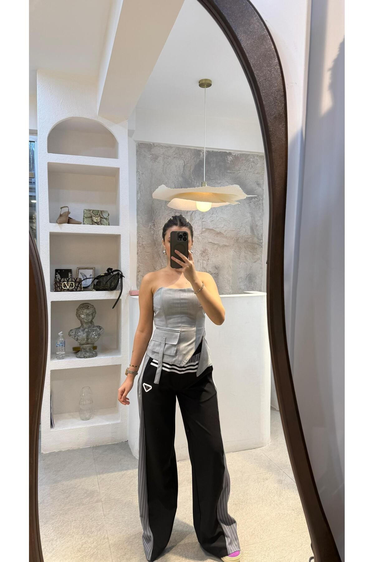 SEVİNÇ GÜNGÖR CEPLİ BUSTIYER GRİ