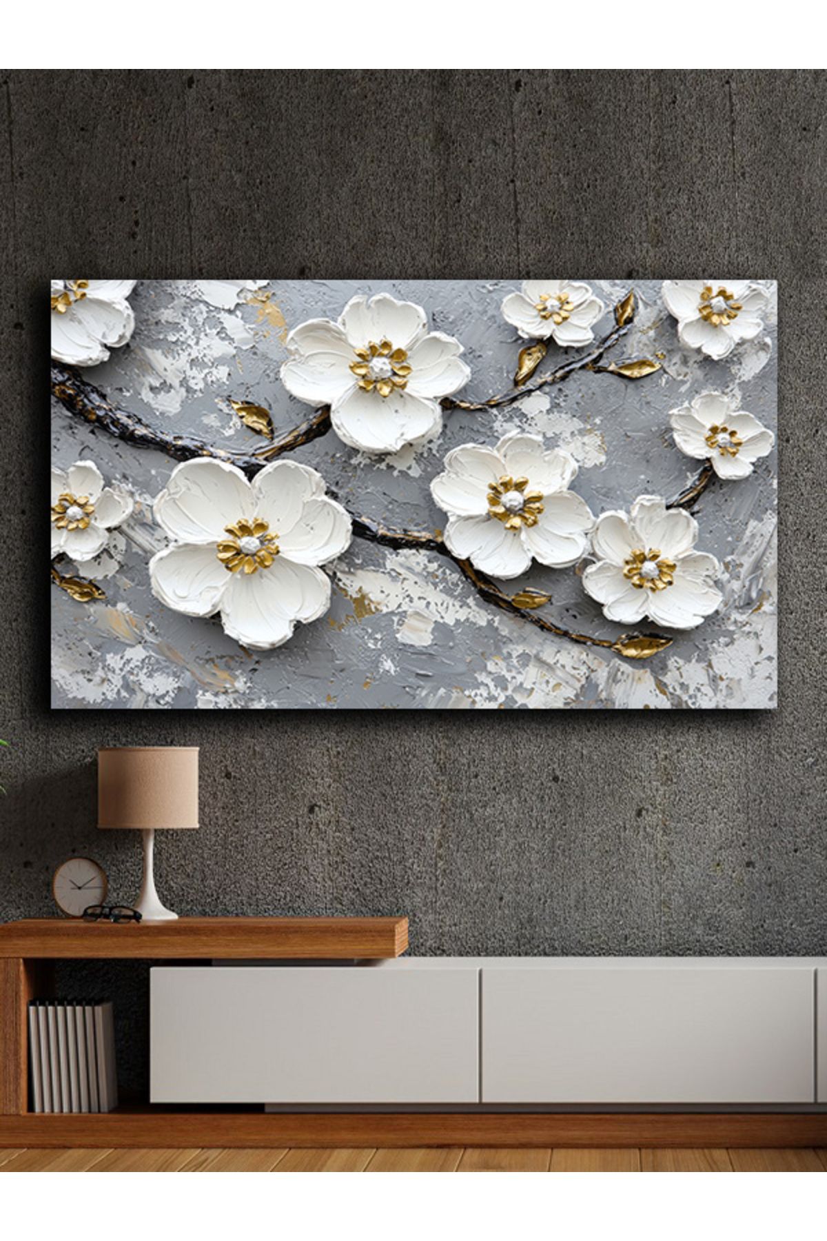 PRİME Concept Soyut yağlı boya görünümlü kanvas tablo 80x120 cm