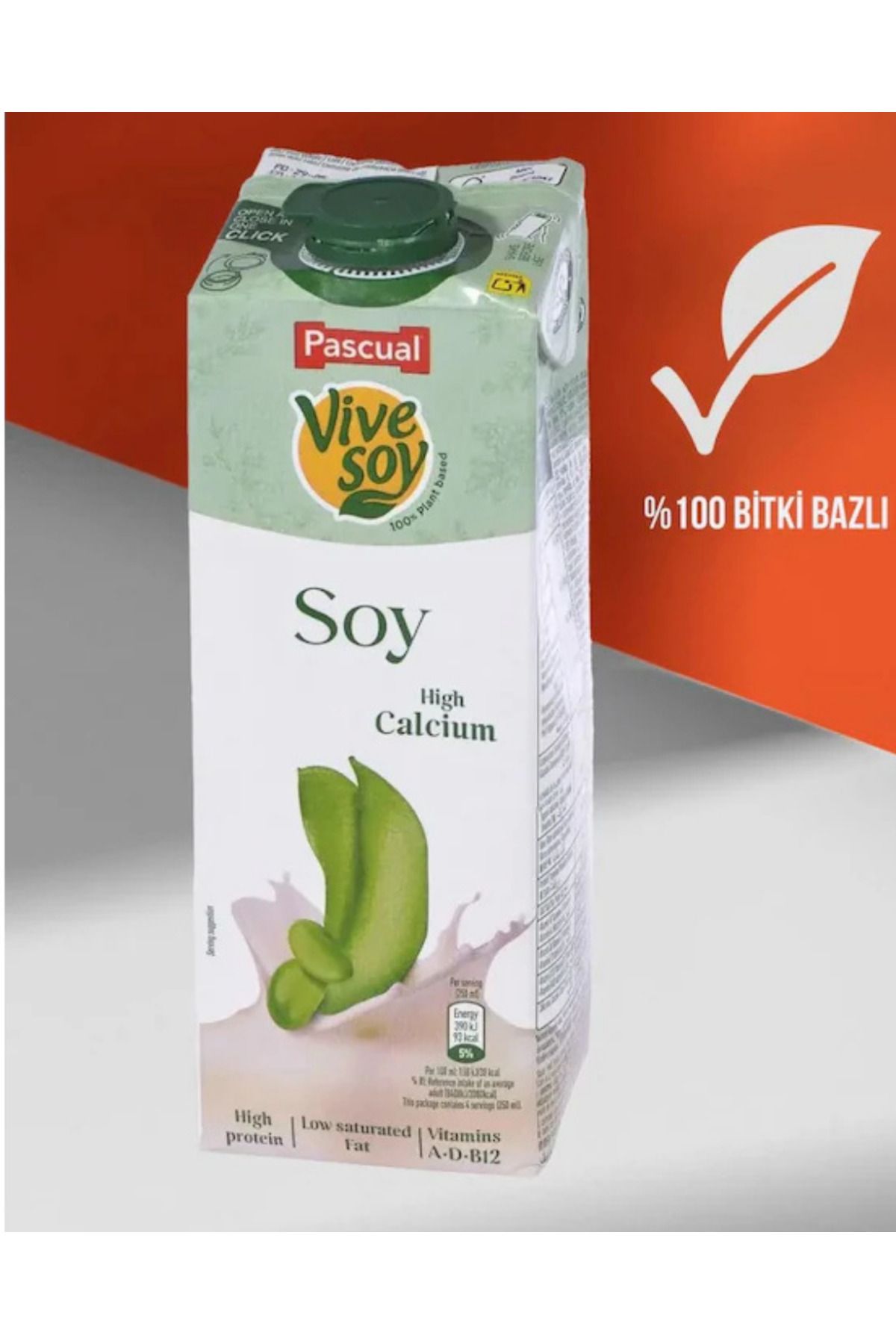 vive soy Soya Sütü 1 L - Bitkisel Protein Kaynağı, Şekersiz Seçenek