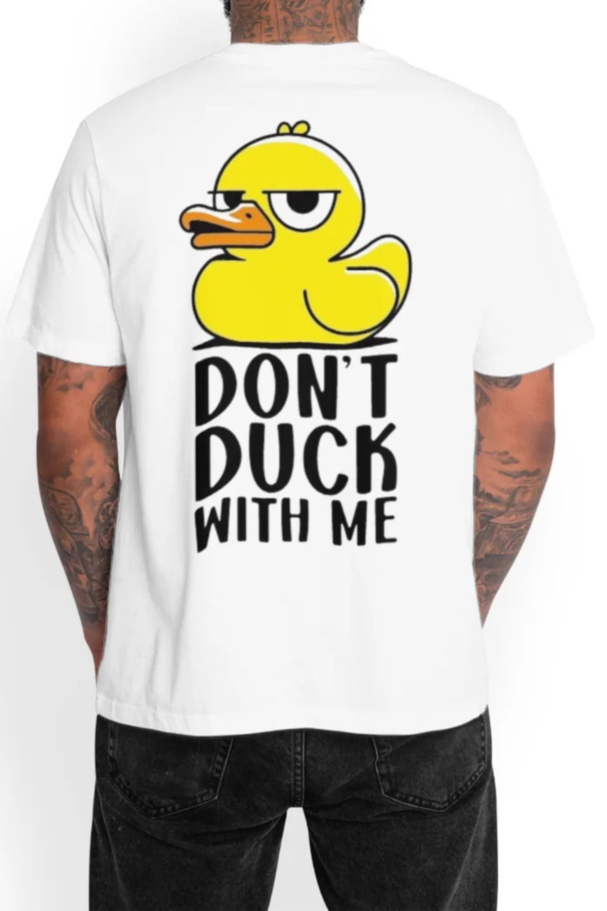 DESCARTES DON'T DUCK WITH ME Baskılı Oversize T-shirt