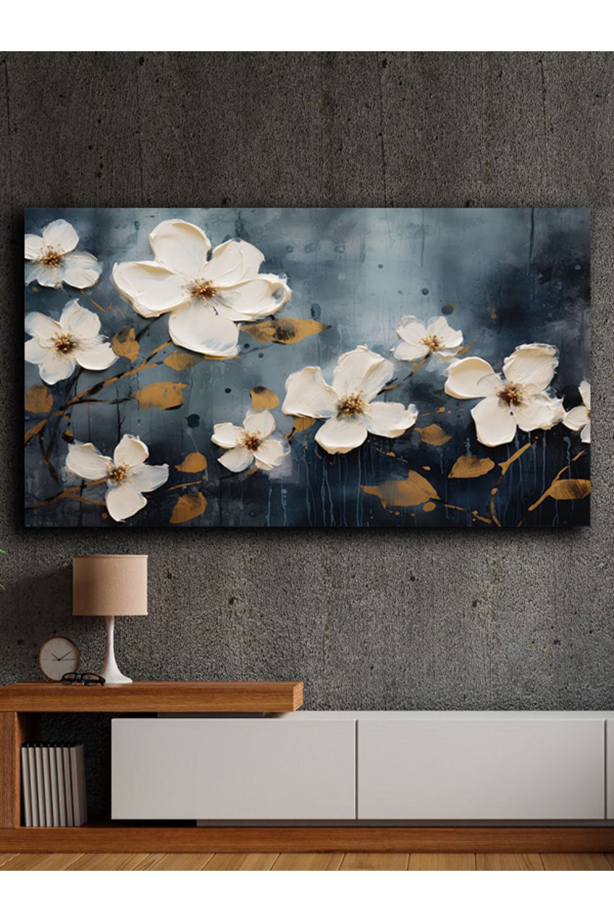 PRİME Concept Soyut yağlı boya görünümlü kanvas tablo 80x120 cm