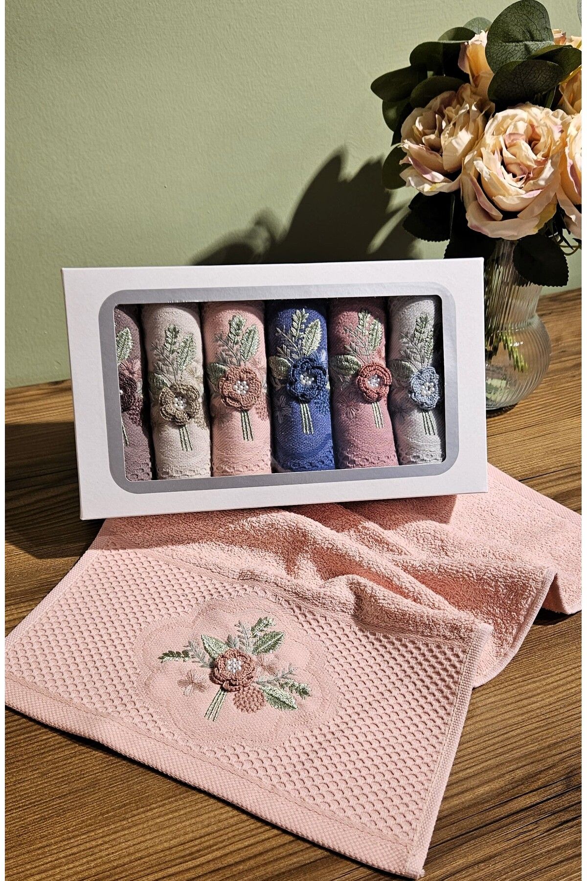 LİNDENİ HOME HEDİYELİK HAVLU ÇEYİZLİK HAVLU 30CM*50CM 6 ADET %100 PAMUK HAVLU