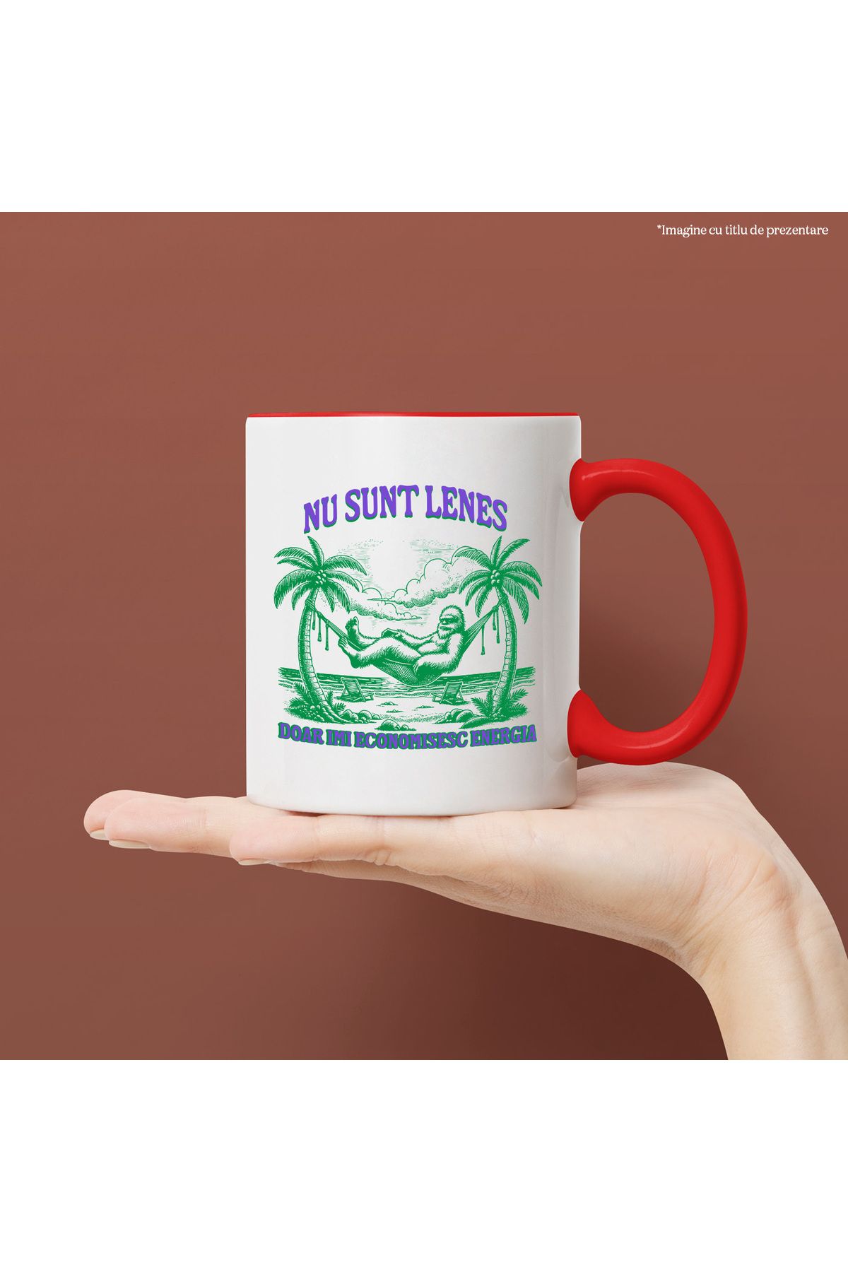 StoryGift Romania-Gorilla in Beach Hammock Mug Funny Text I'm Not Lazy I'm Just Saving My Energy, With ,STG 2