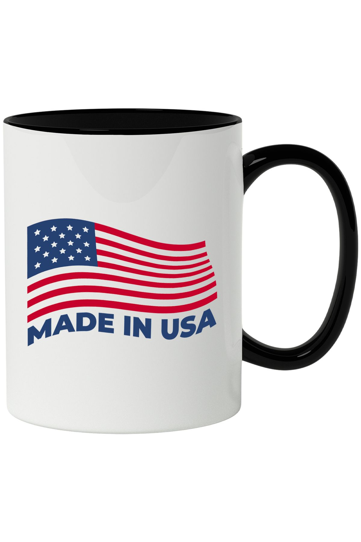 StoryGift Romania Cana Cu Mesaj In Engleza Made In Usa, Steag, America, Fabricat, Multicolor 330 M, Cu Maner Negru - One Size
